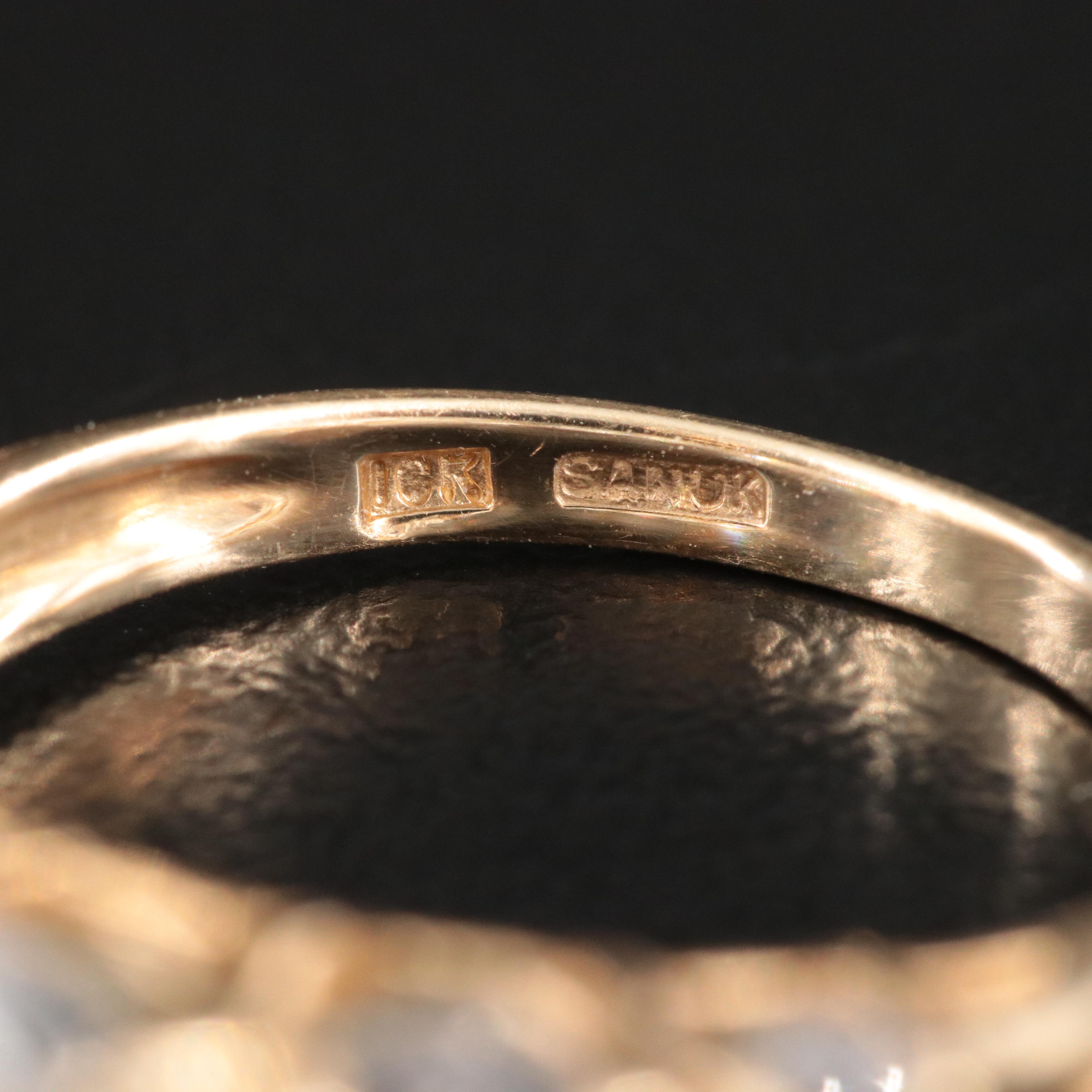 10K White Sapphire Ring