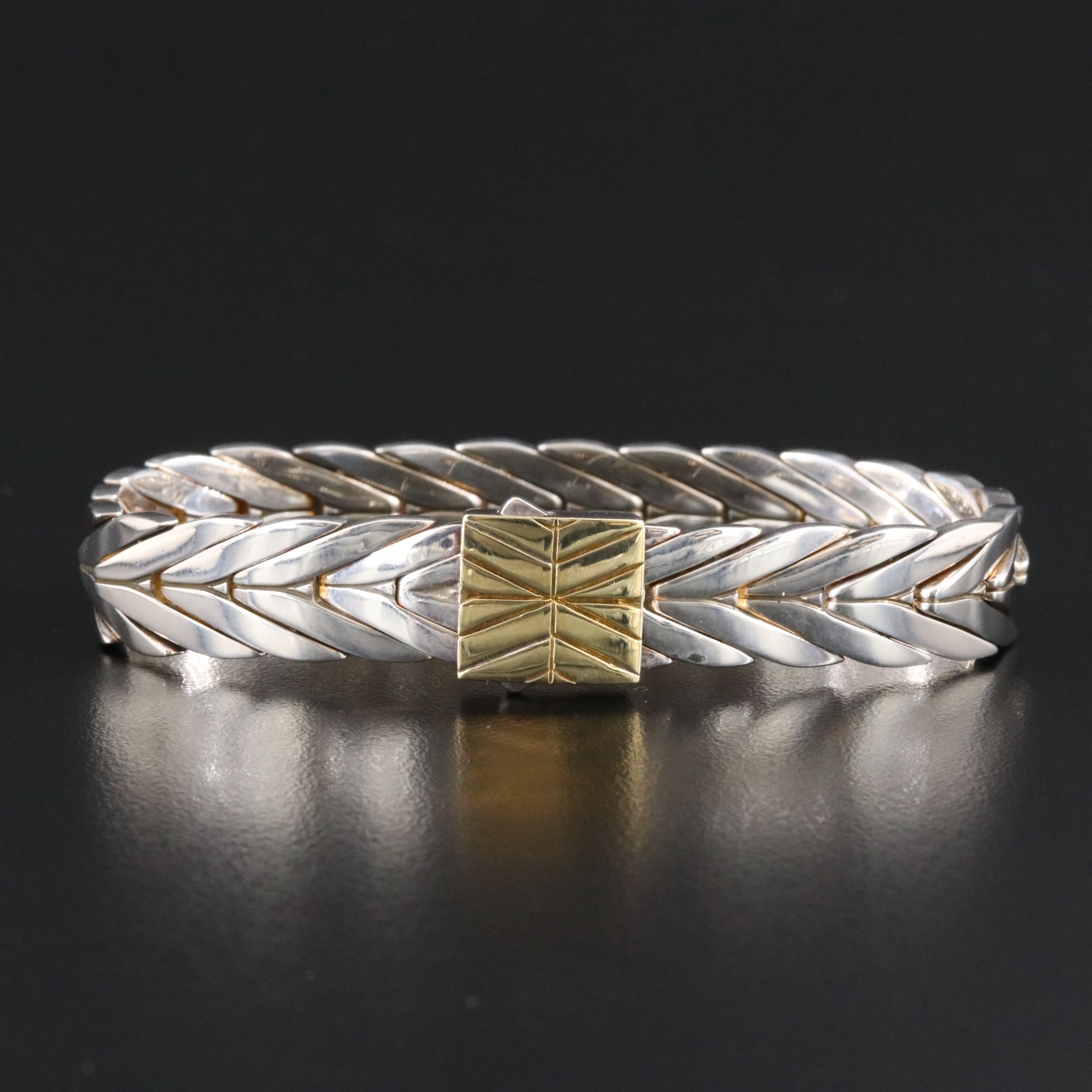 John Hardy Modern Chain Sterling Bracelet with 18K Clasp