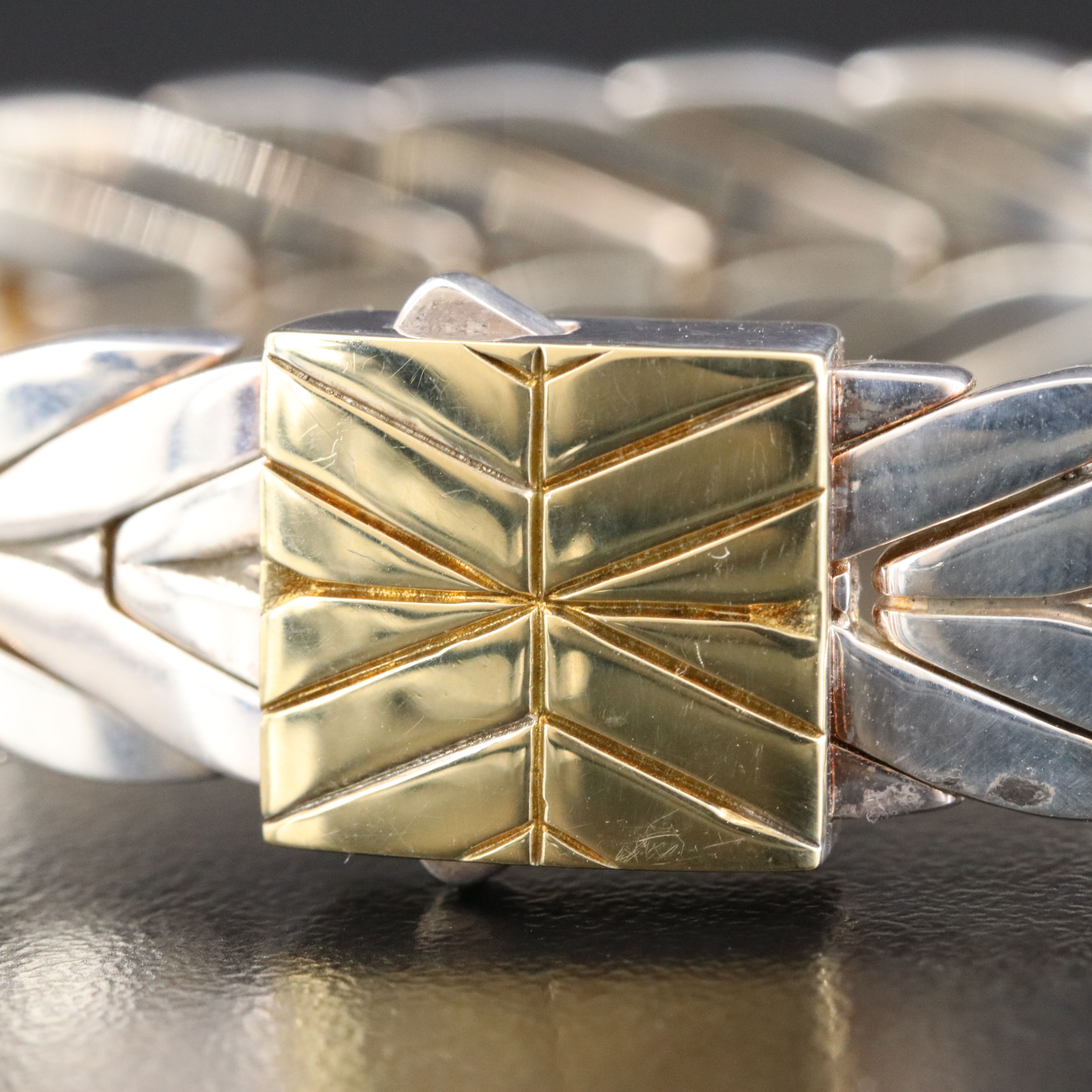 John Hardy Modern Chain Sterling Bracelet with 18K Clasp