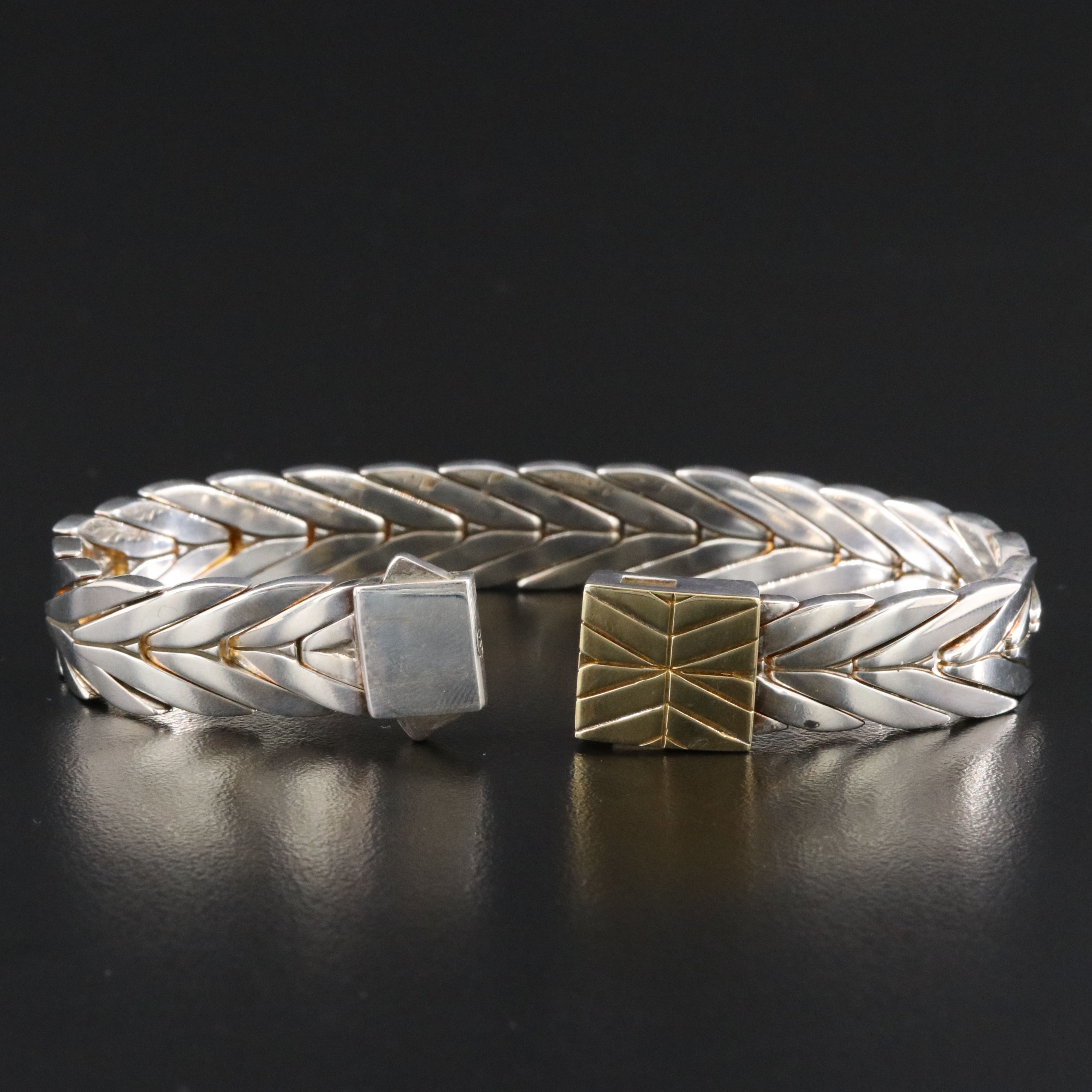 John Hardy Modern Chain Sterling Bracelet with 18K Clasp