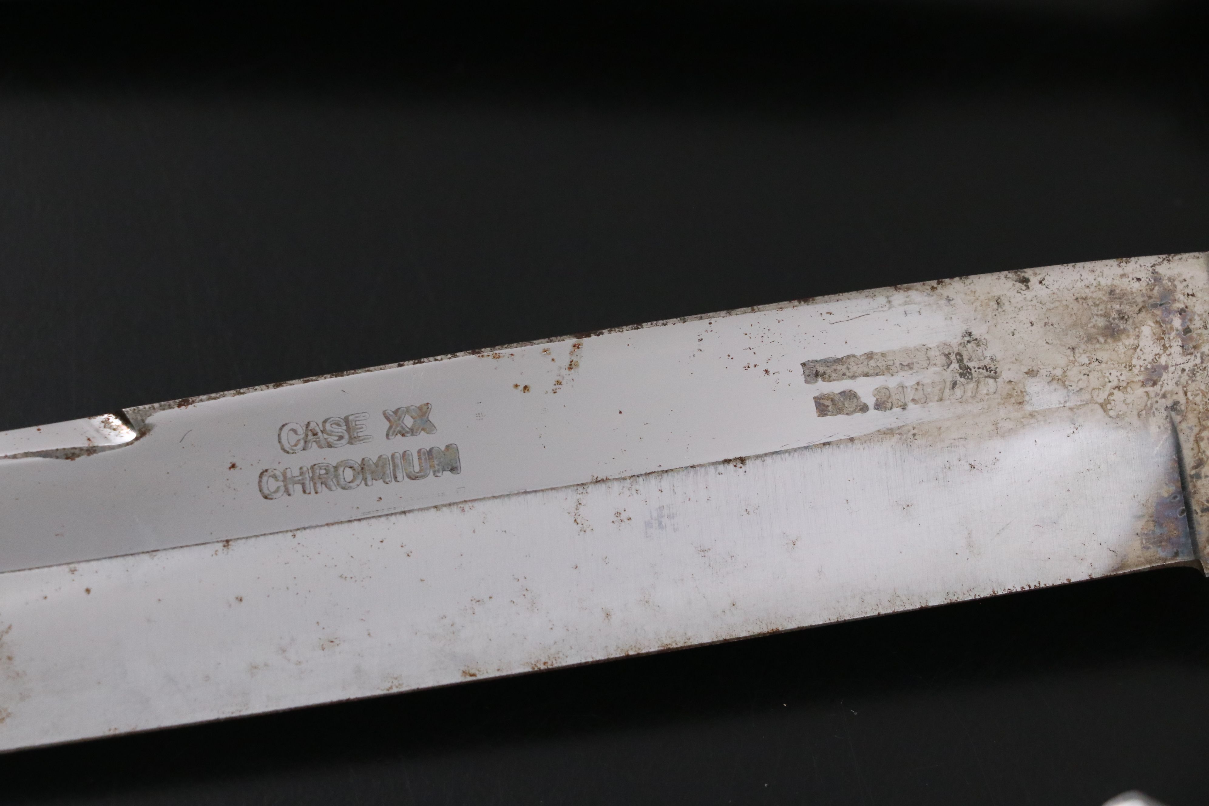 Case Antler Handled Carving Set in Wooden Storage Box