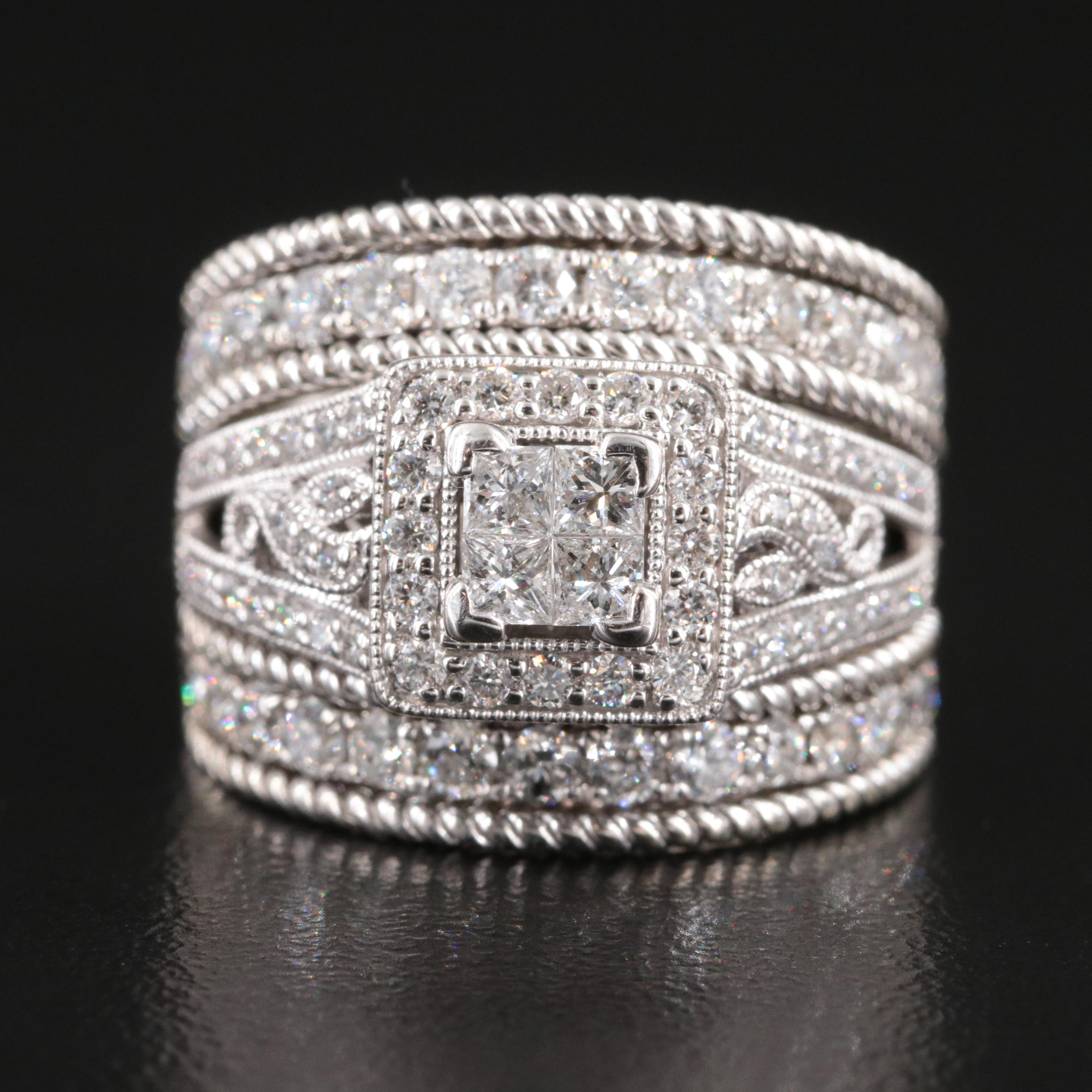 14K 1.46 CTW Diamond Ring with 10K Soldered Bands