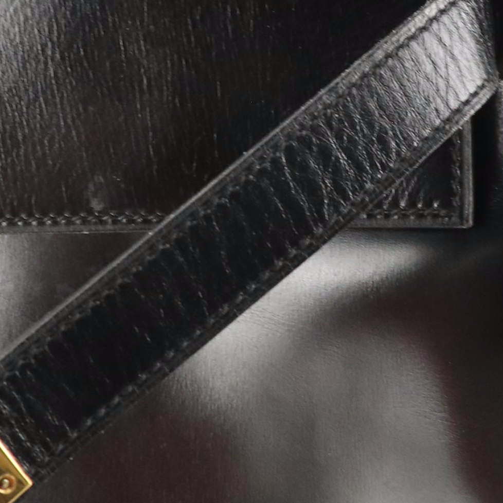 Hermès Kelly Retourne 32 Handbag in Black Box Calf Leather, 1970s