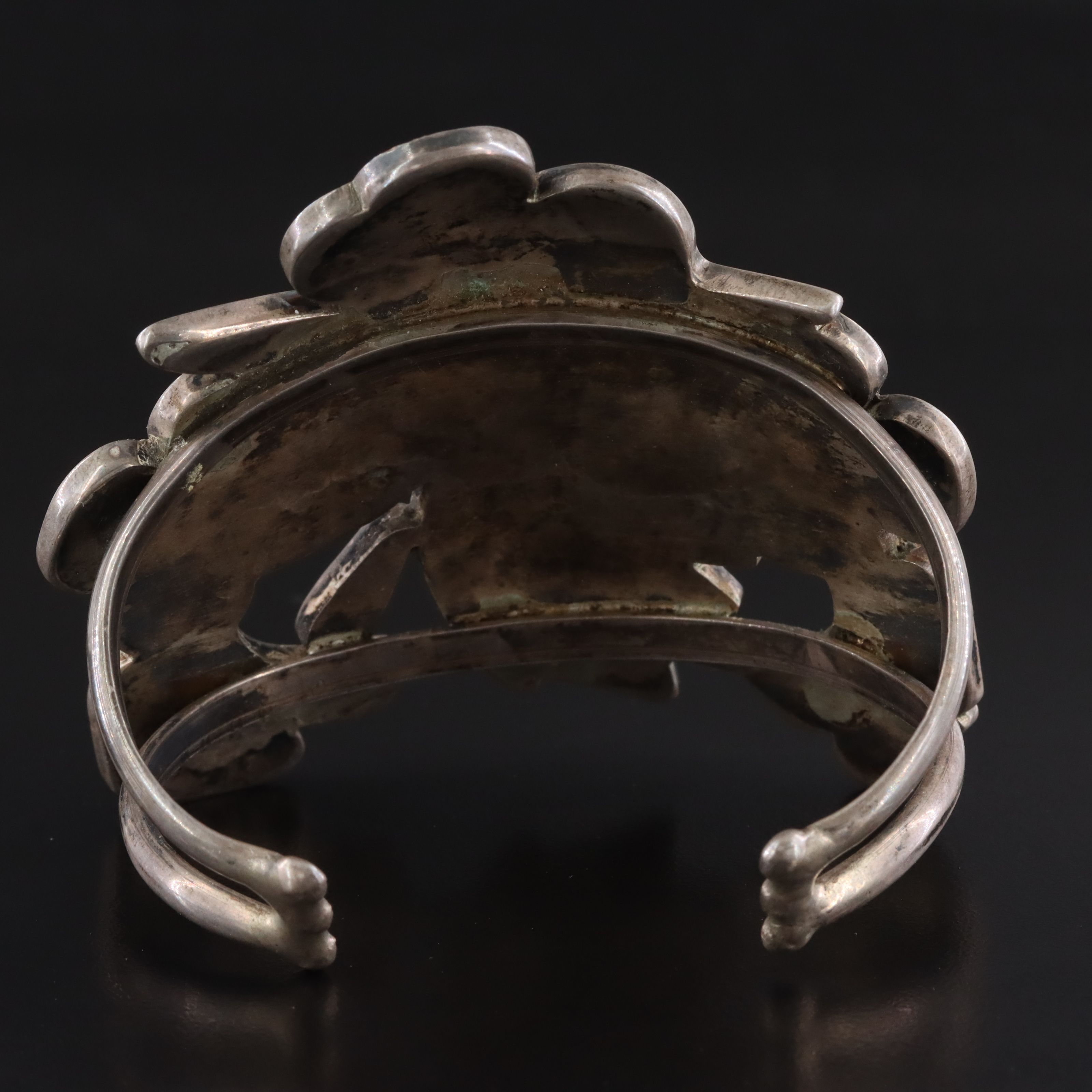 Southwestern Sterling Gemstone Inlay Bird Cuff Bracelet & Necklace