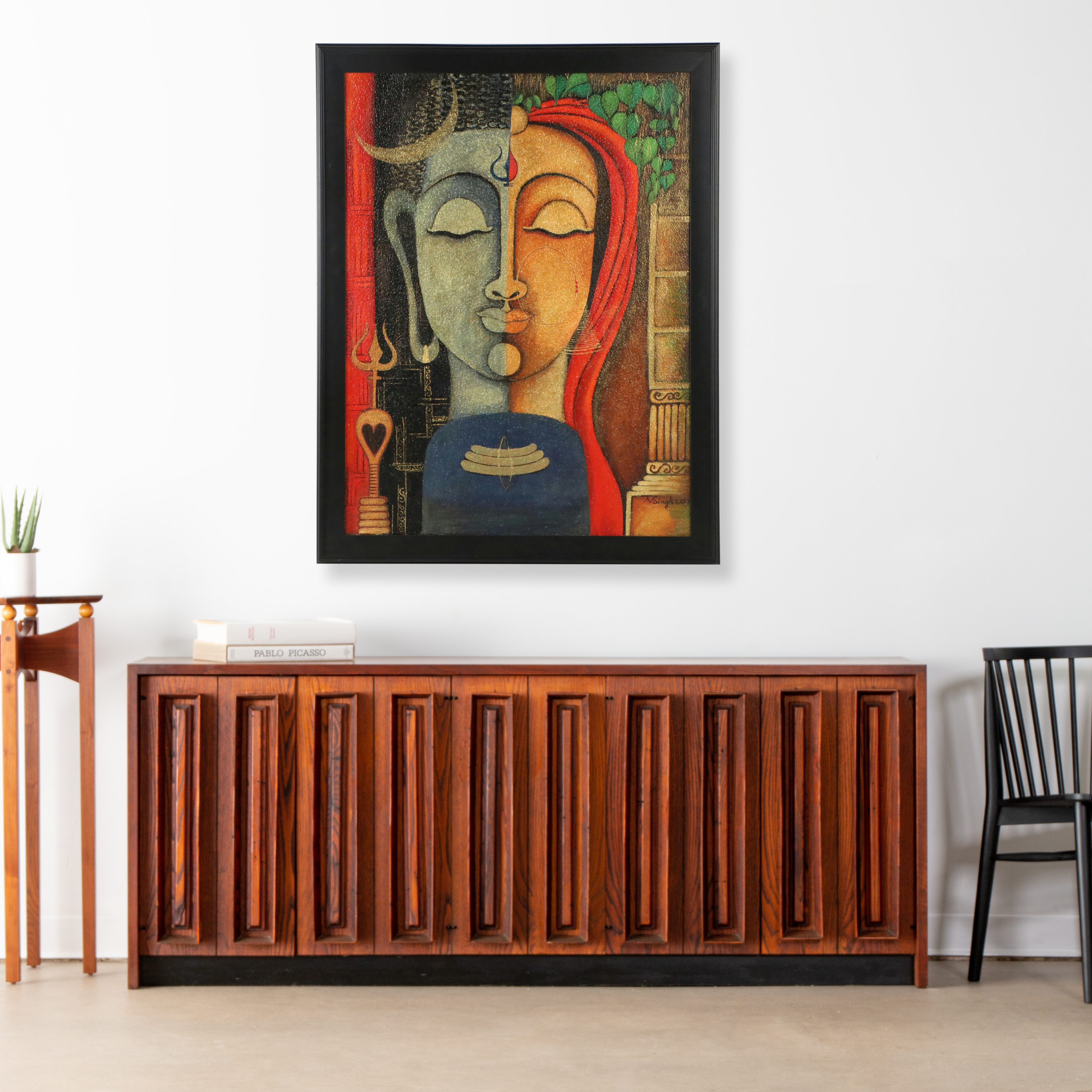 Vibha Singh Pichwai Style Acrylic Painting "Duality," 2013