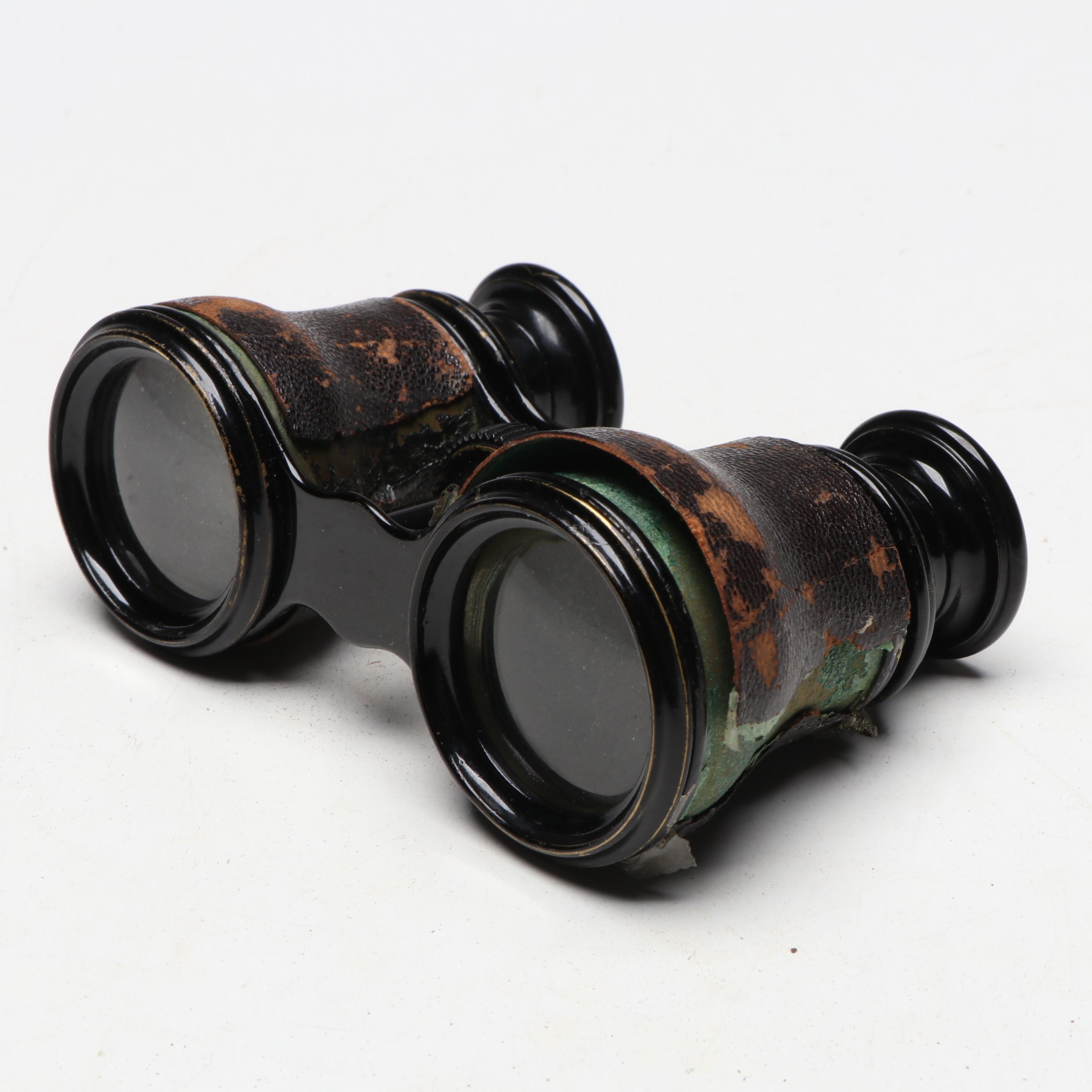 Enameled Brass and Leather Theater Binoculars