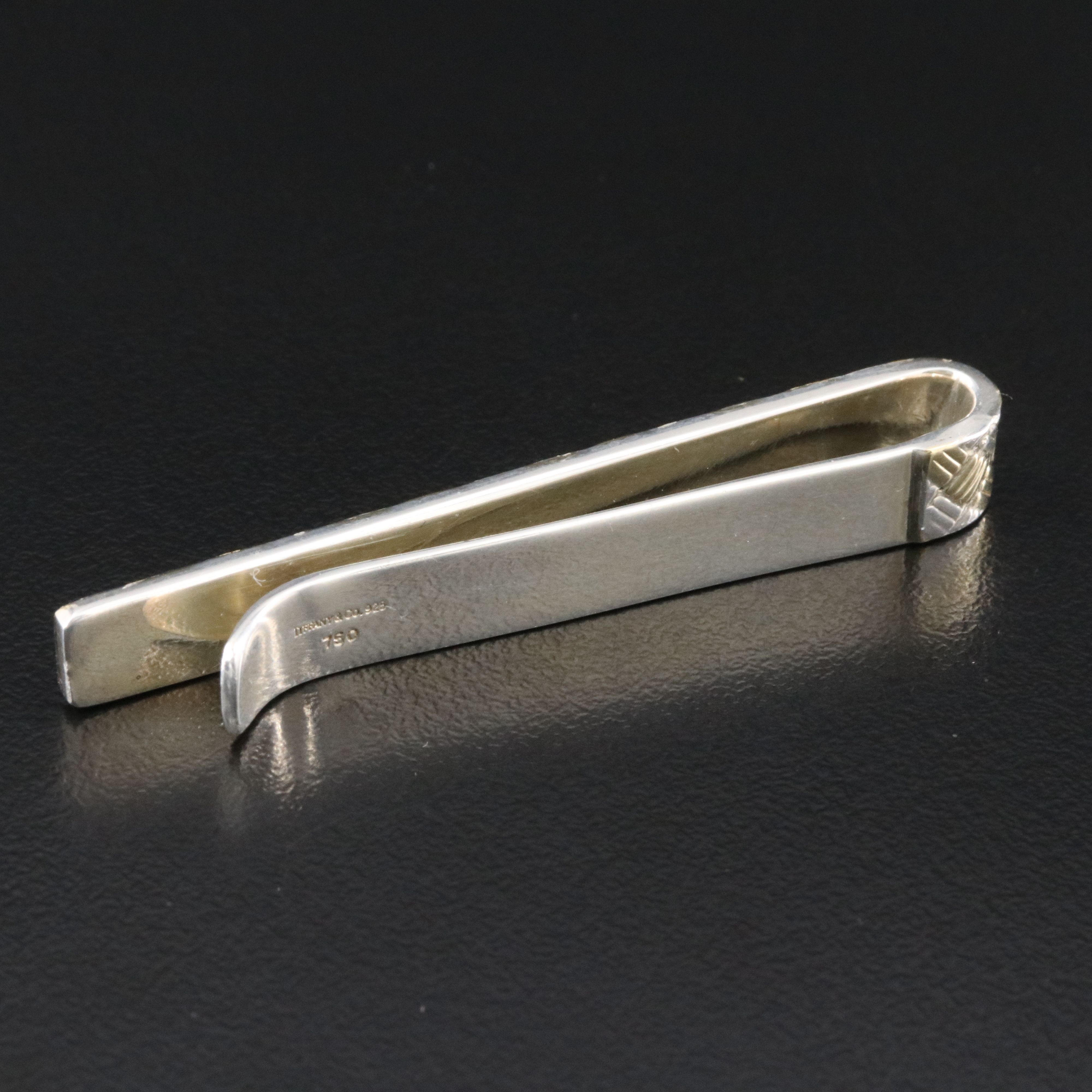 Tiffany & Co. 18K and Sterling Silver Basket Weave Tie Bar