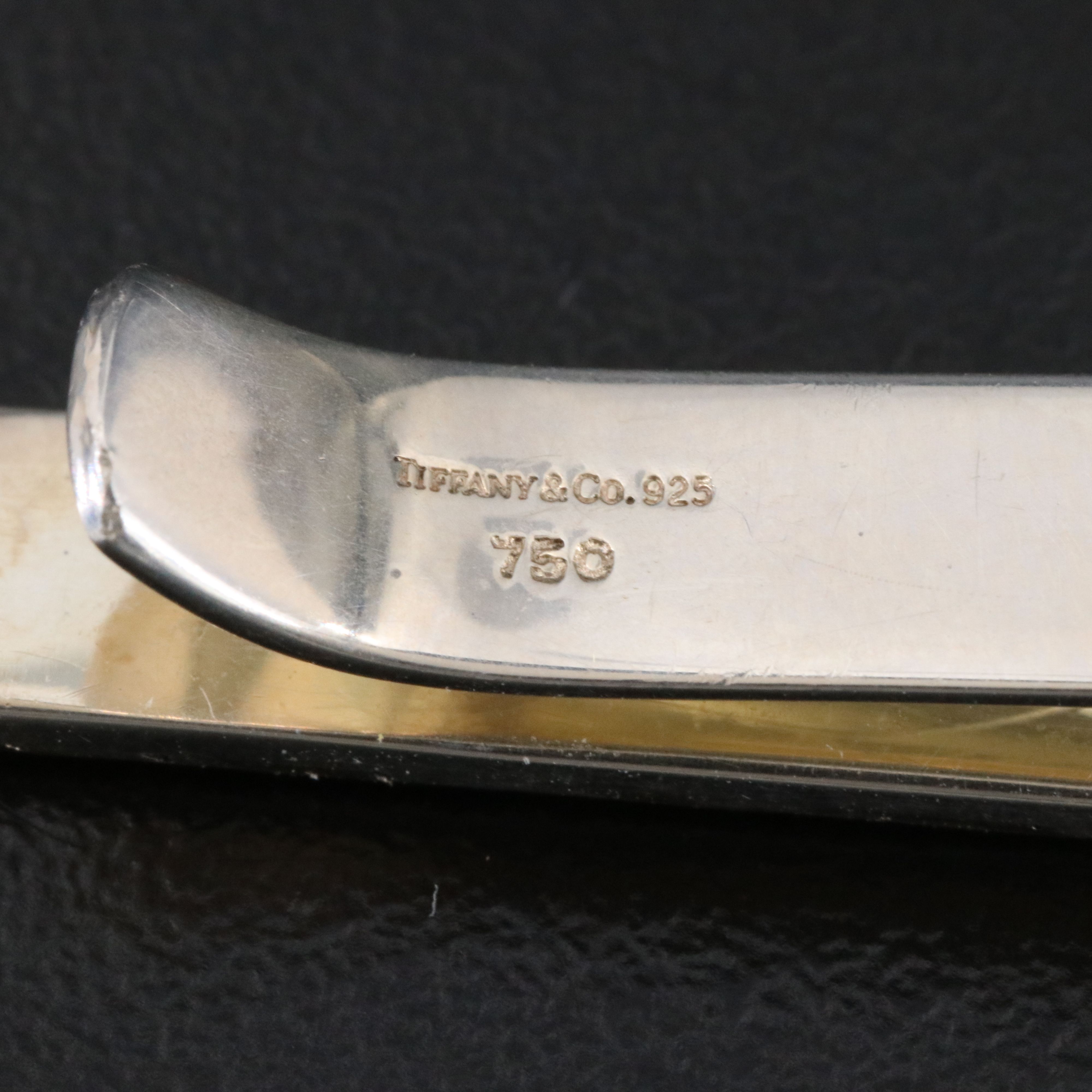 Tiffany & Co. 18K and Sterling Silver Basket Weave Tie Bar