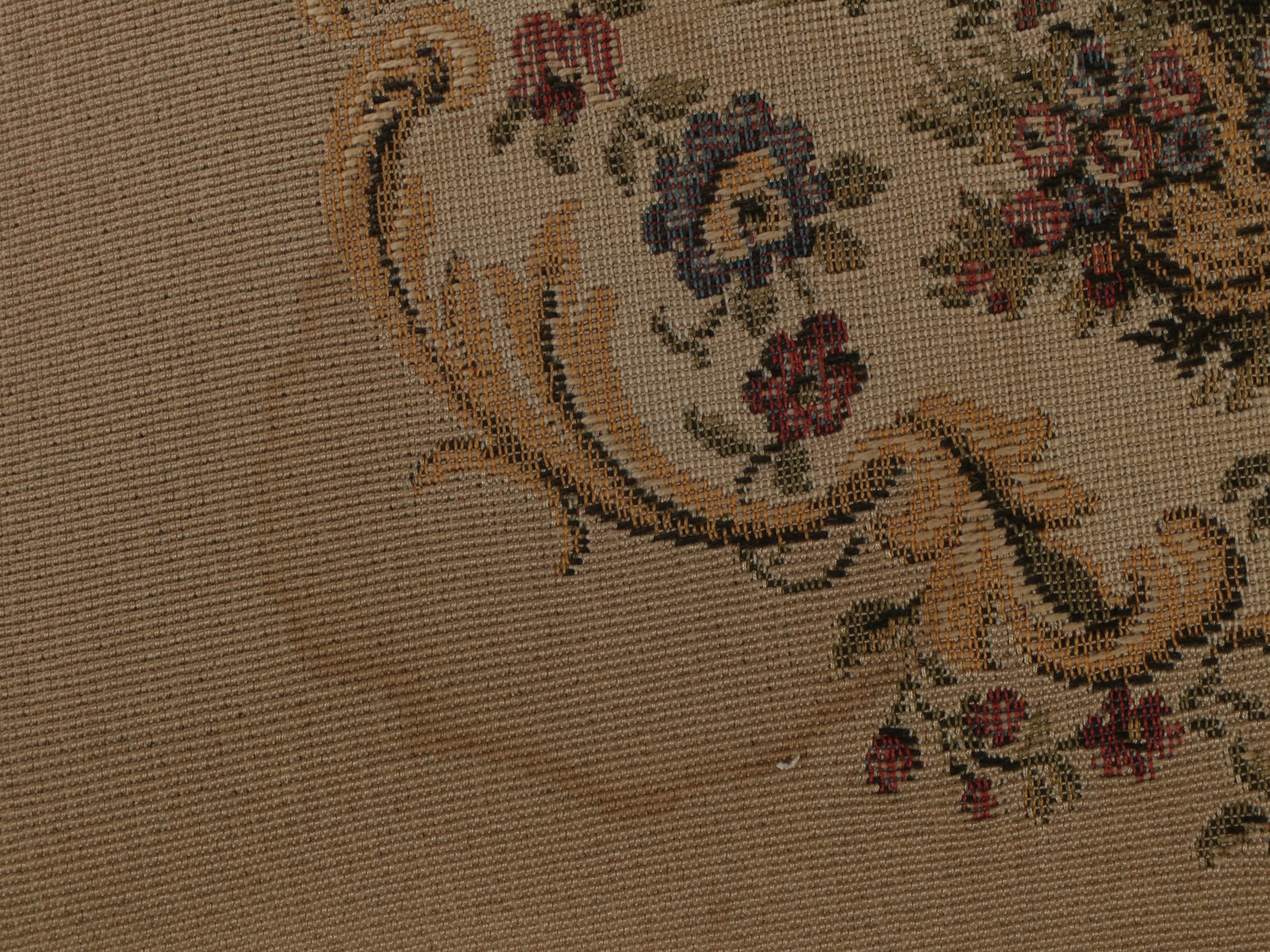 Pair of Victorian Style Carved Walnut Balloon Back Chairs with Needlepoint Seats