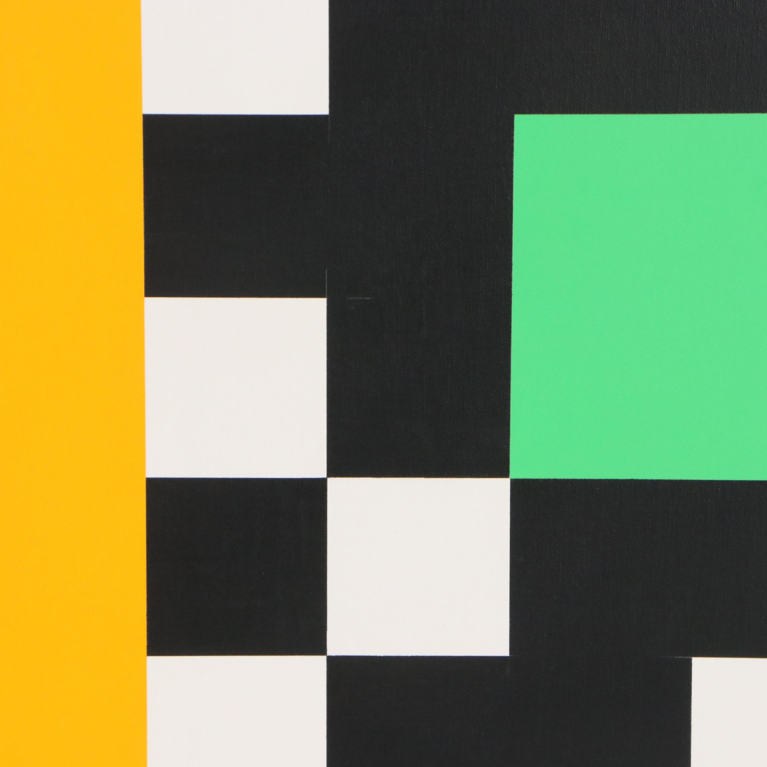 Gary W. Hinsche "Hard Edge" Geometric Acrylic Painting, 2011