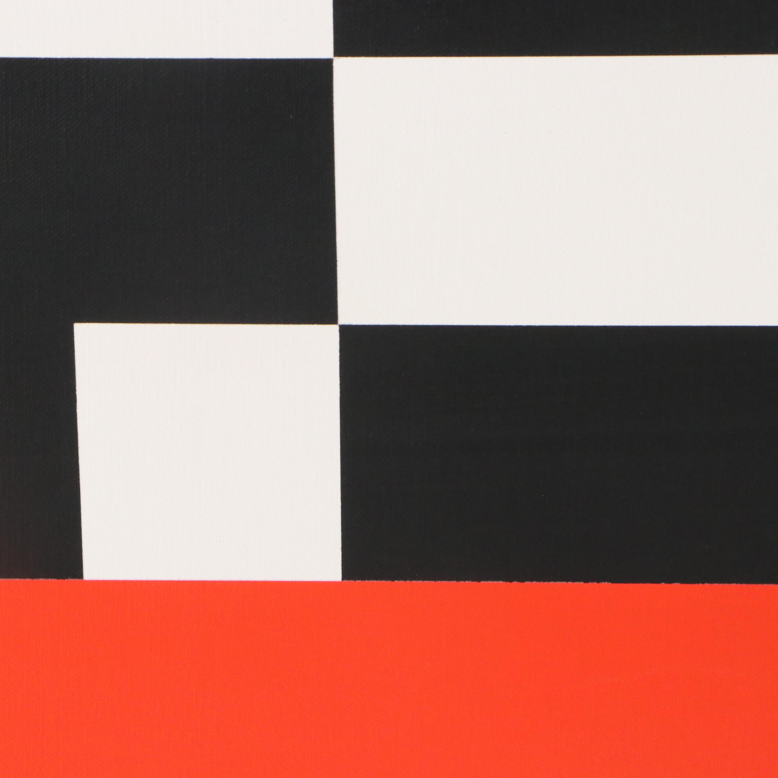 Gary W. Hinsche "Hard Edge" Geometric Acrylic Painting, 2011