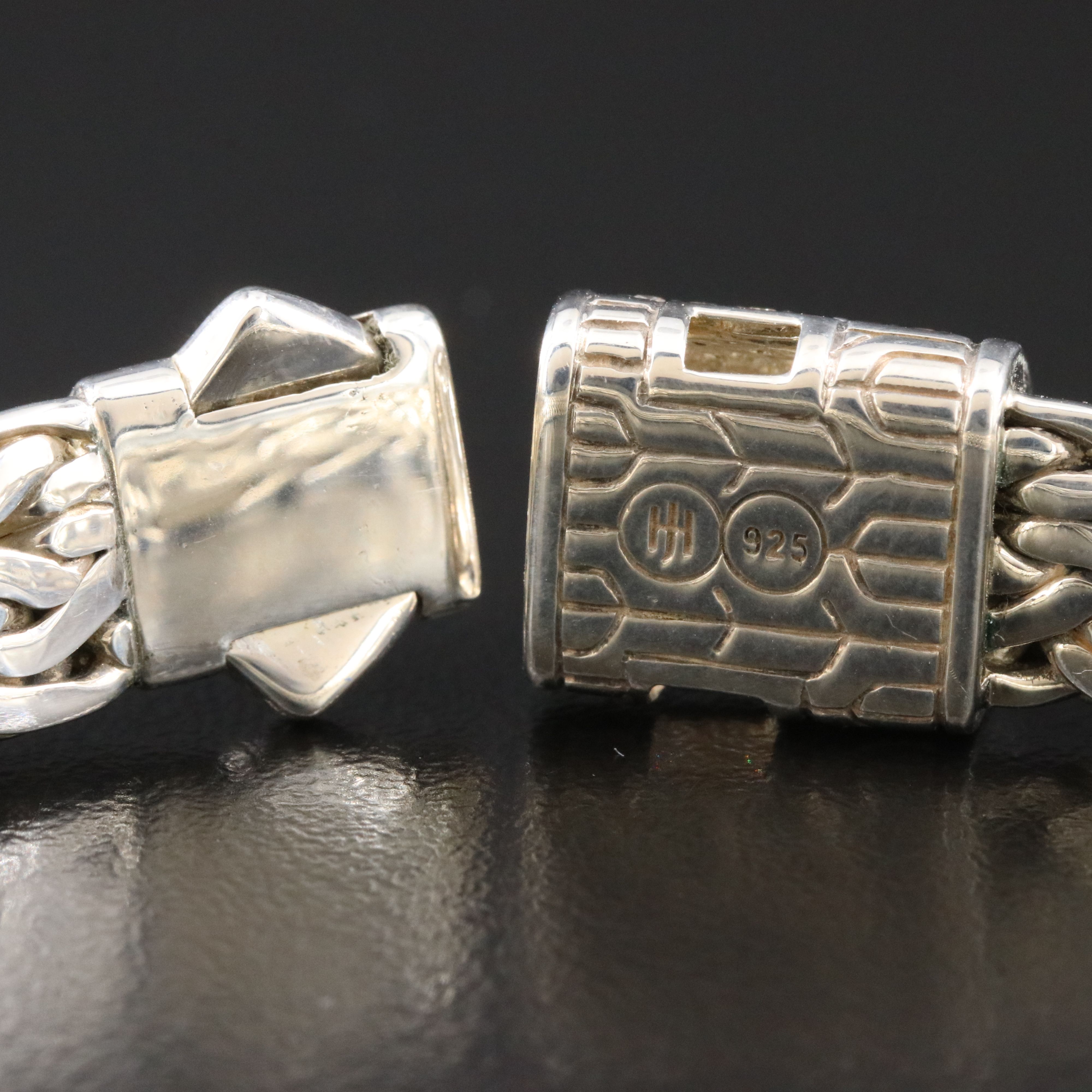 John Hardy Sterling 0.44 CTW Diamond Tiga Chain Bracelet