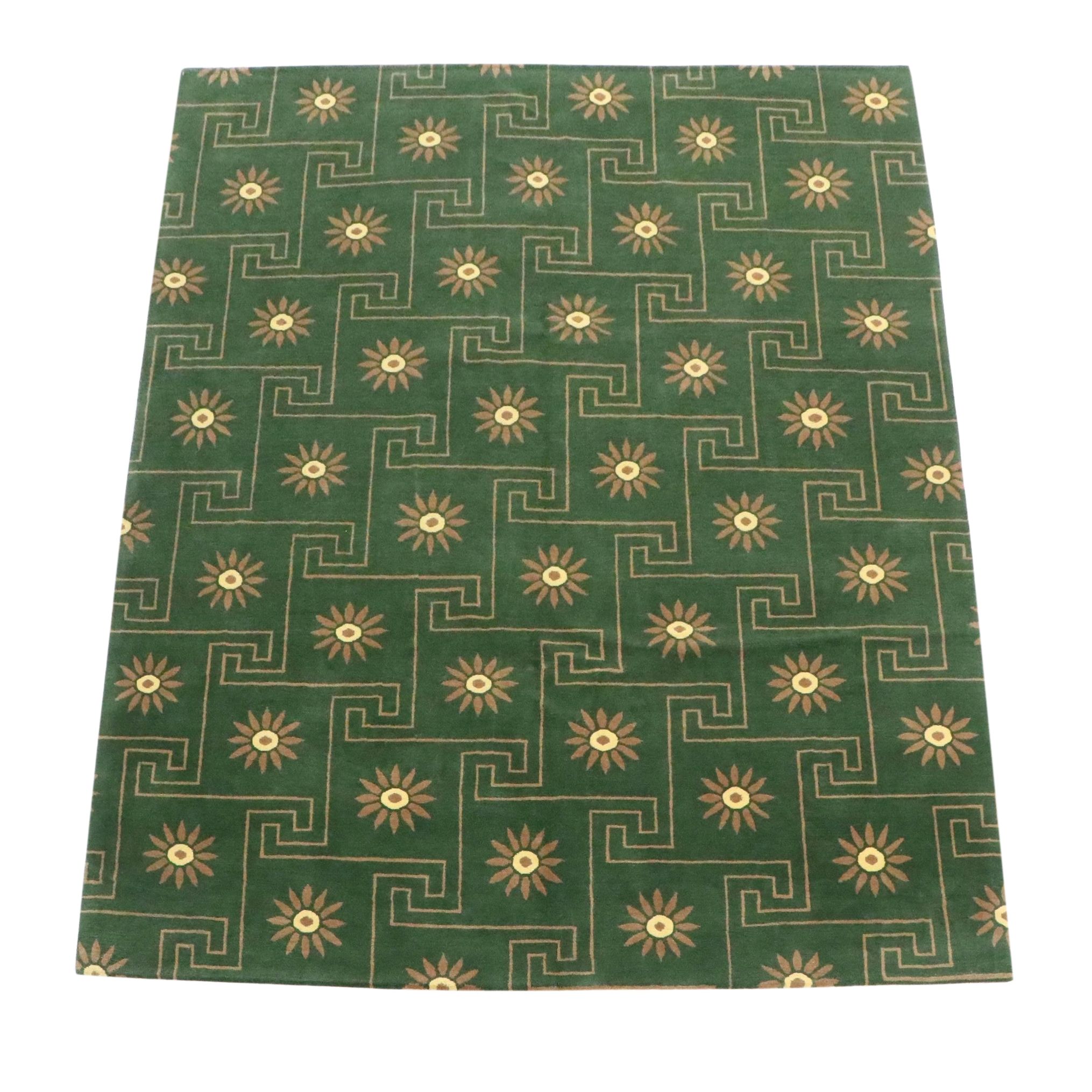 8'11 x 9'11 Hand-Knotted Nepalese Modern Area Rug