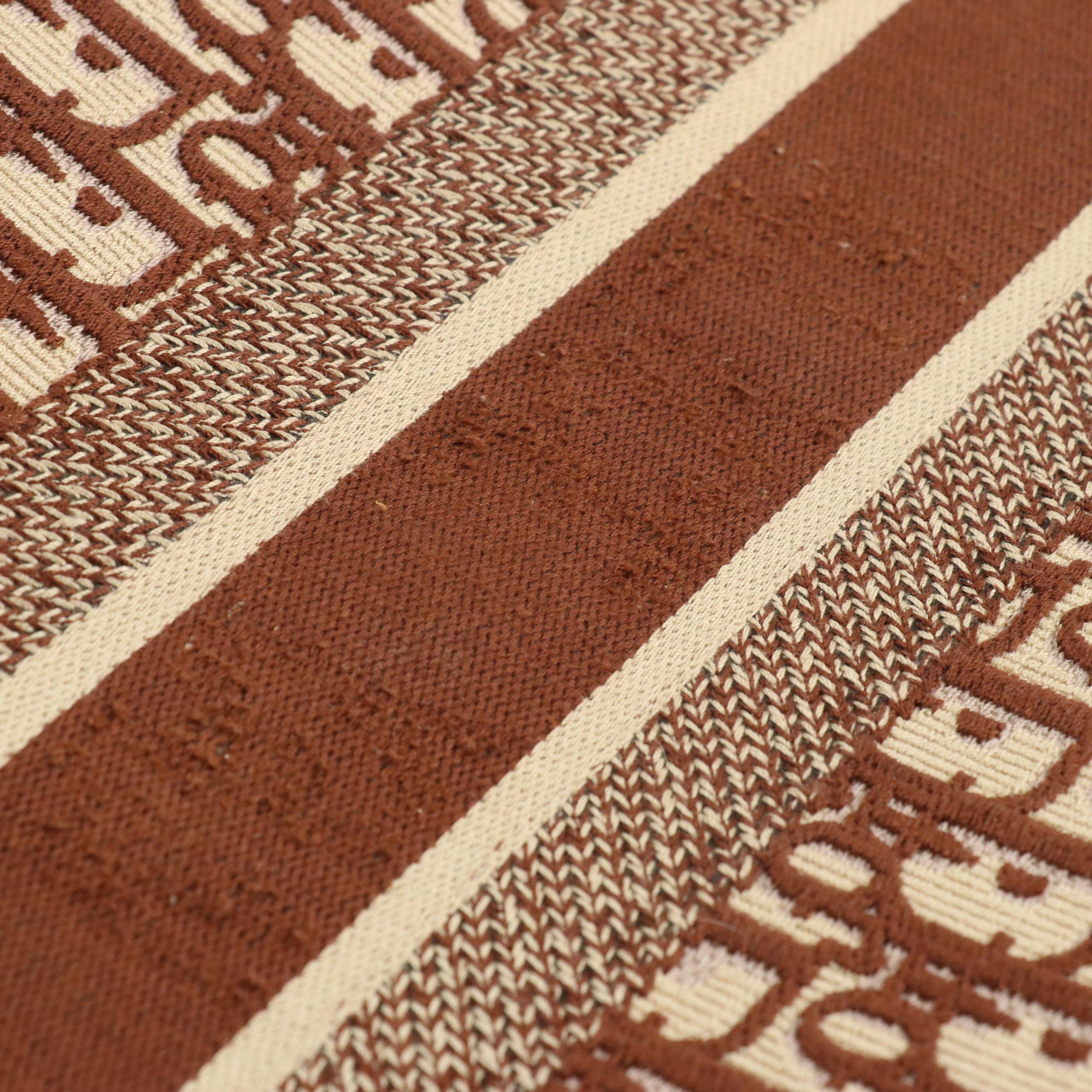 Christian Dior Large Book Tote in Mocha Brown Oblique Jacquard Canvas