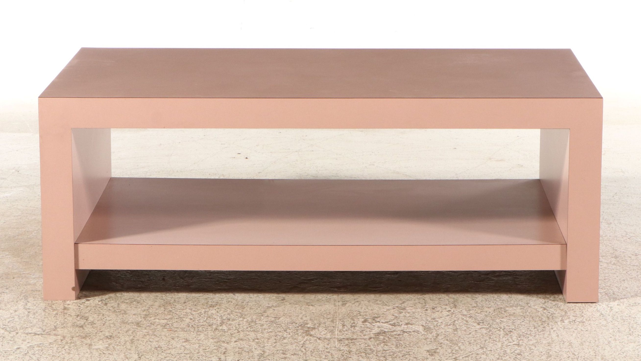 Postmodern Style Laminate Wood Two-Tier Coffee Table