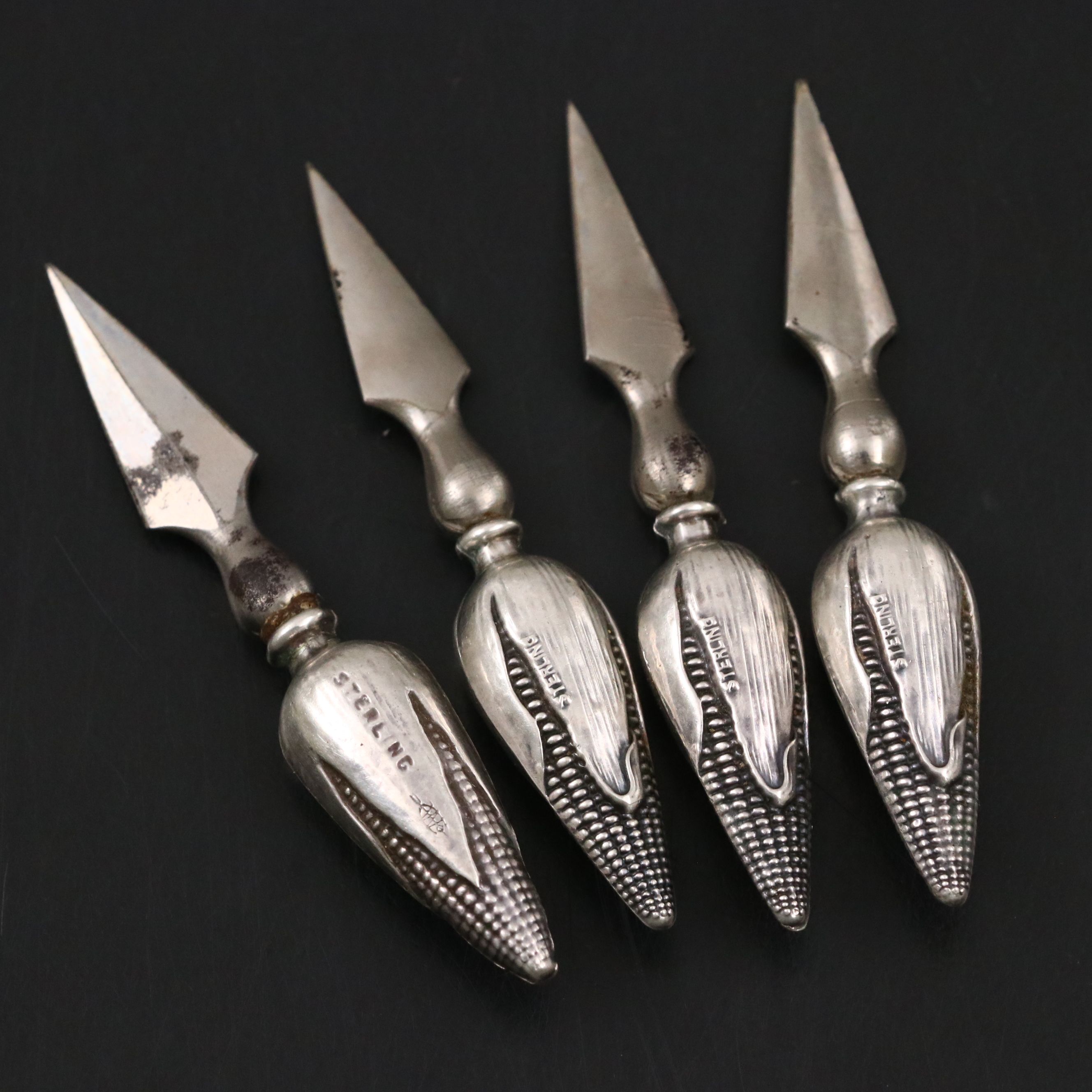 Webster Co. Sterling Silver Corn Cob Holders