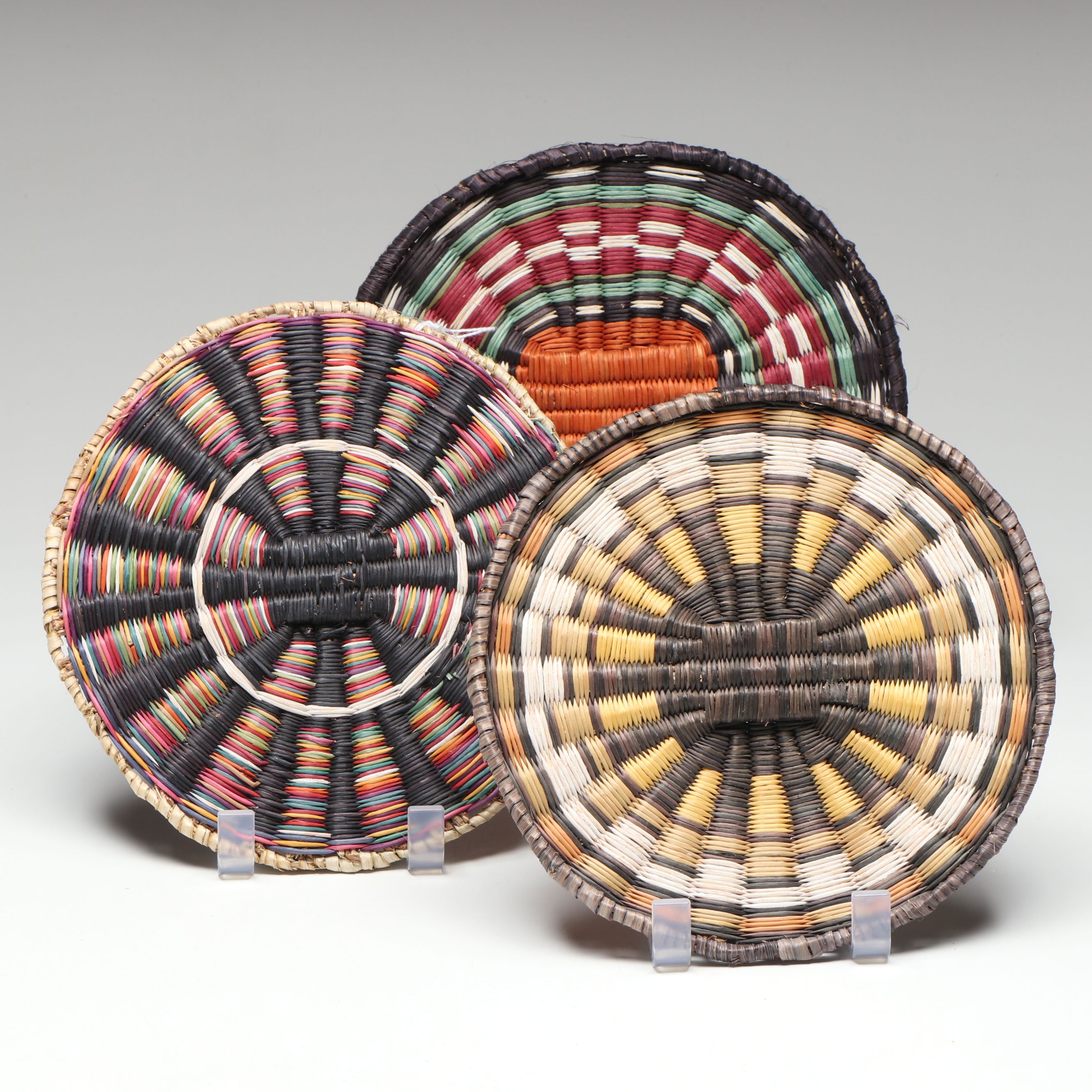 Connie Sekayimtewa and Other Hopi Polychrome Wicker Plaques
