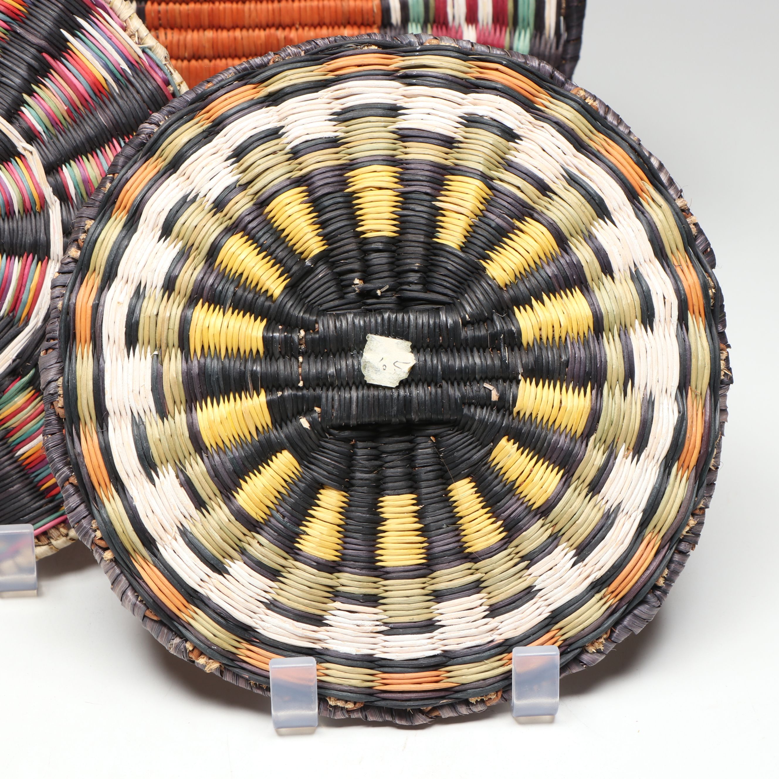 Connie Sekayimtewa and Other Hopi Polychrome Wicker Plaques