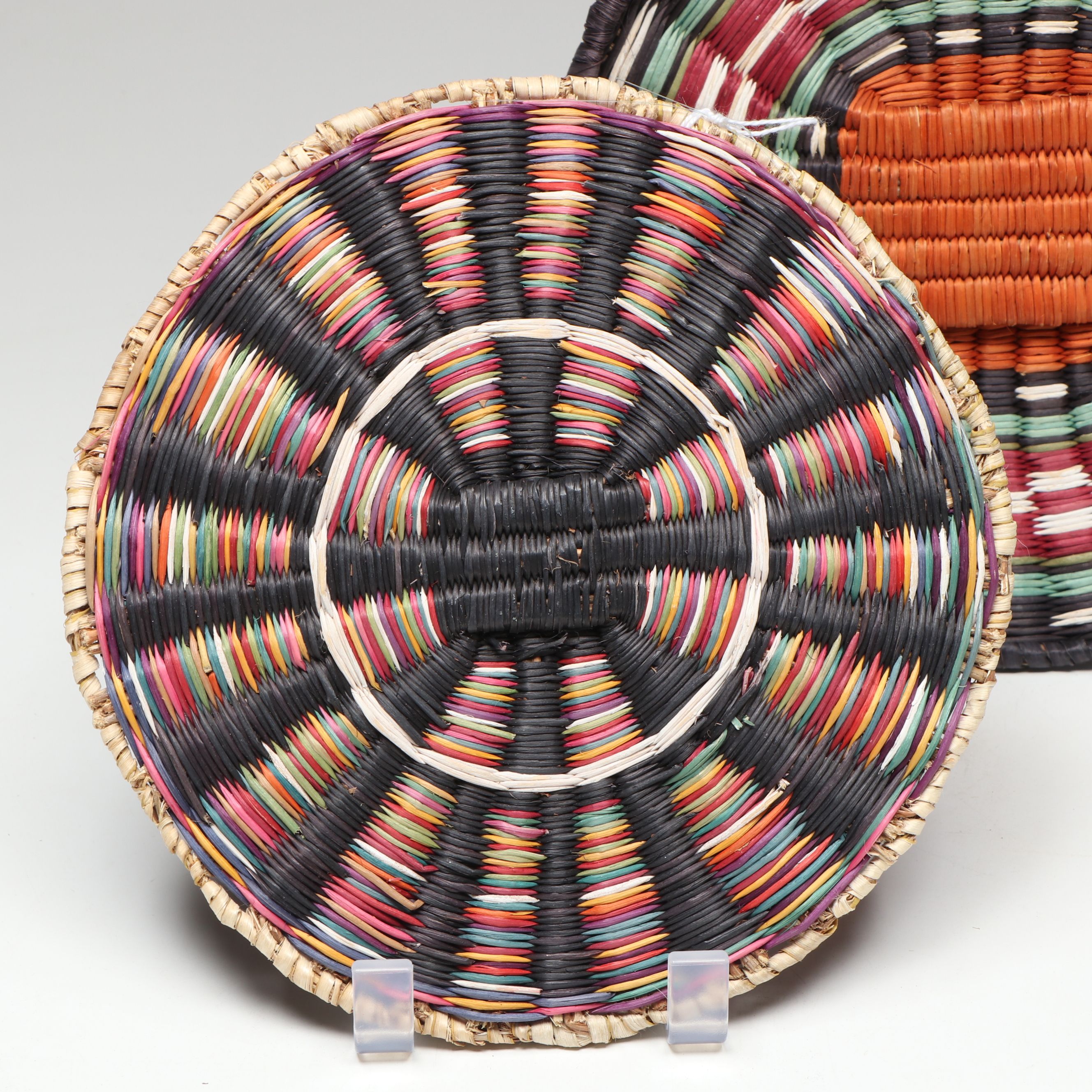 Connie Sekayimtewa and Other Hopi Polychrome Wicker Plaques