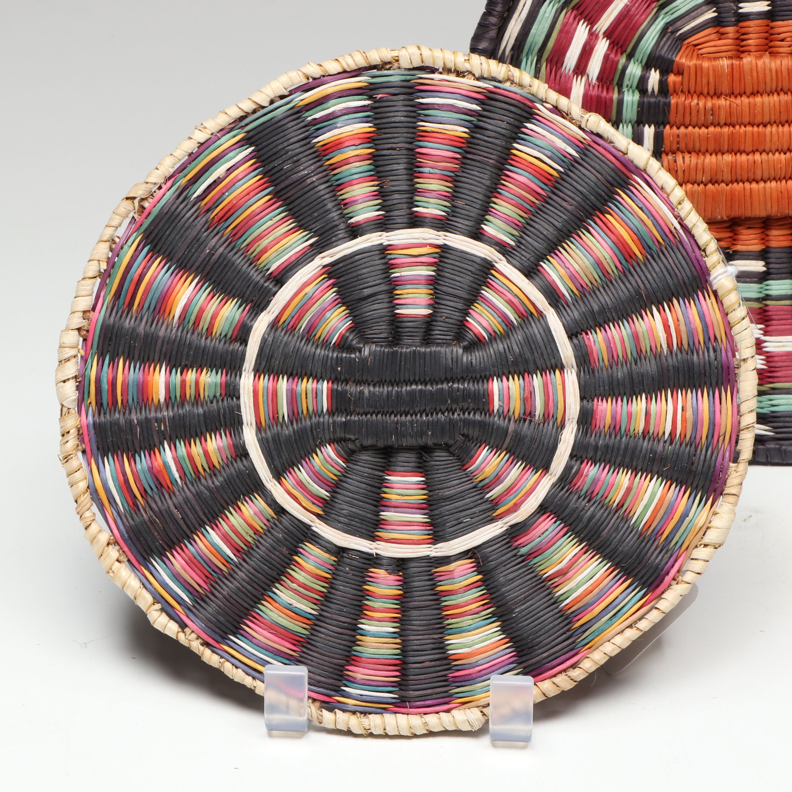 Connie Sekayimtewa and Other Hopi Polychrome Wicker Plaques