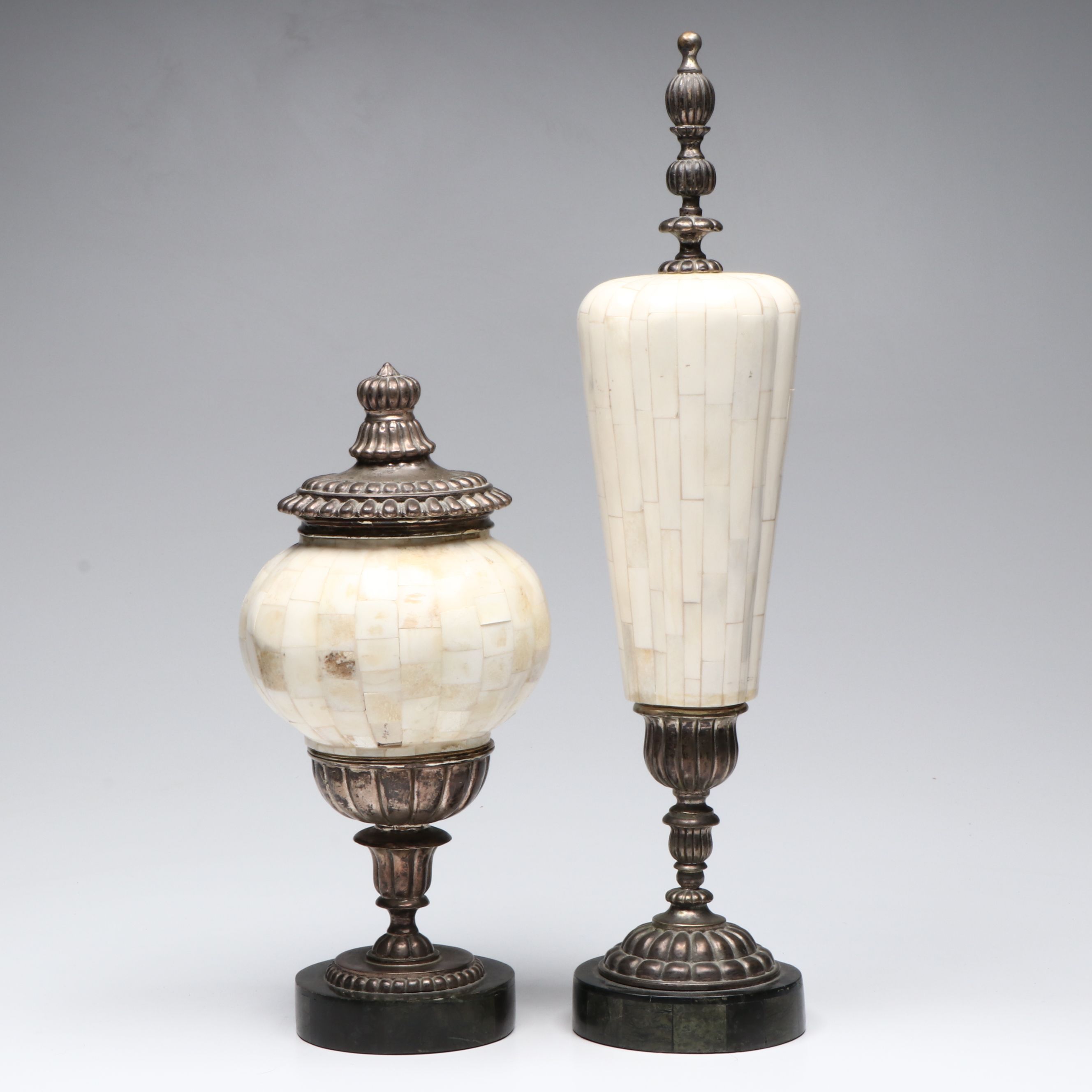 Maitland-Smith Ltd. Inlaid Bone and Metal Mantel Décor