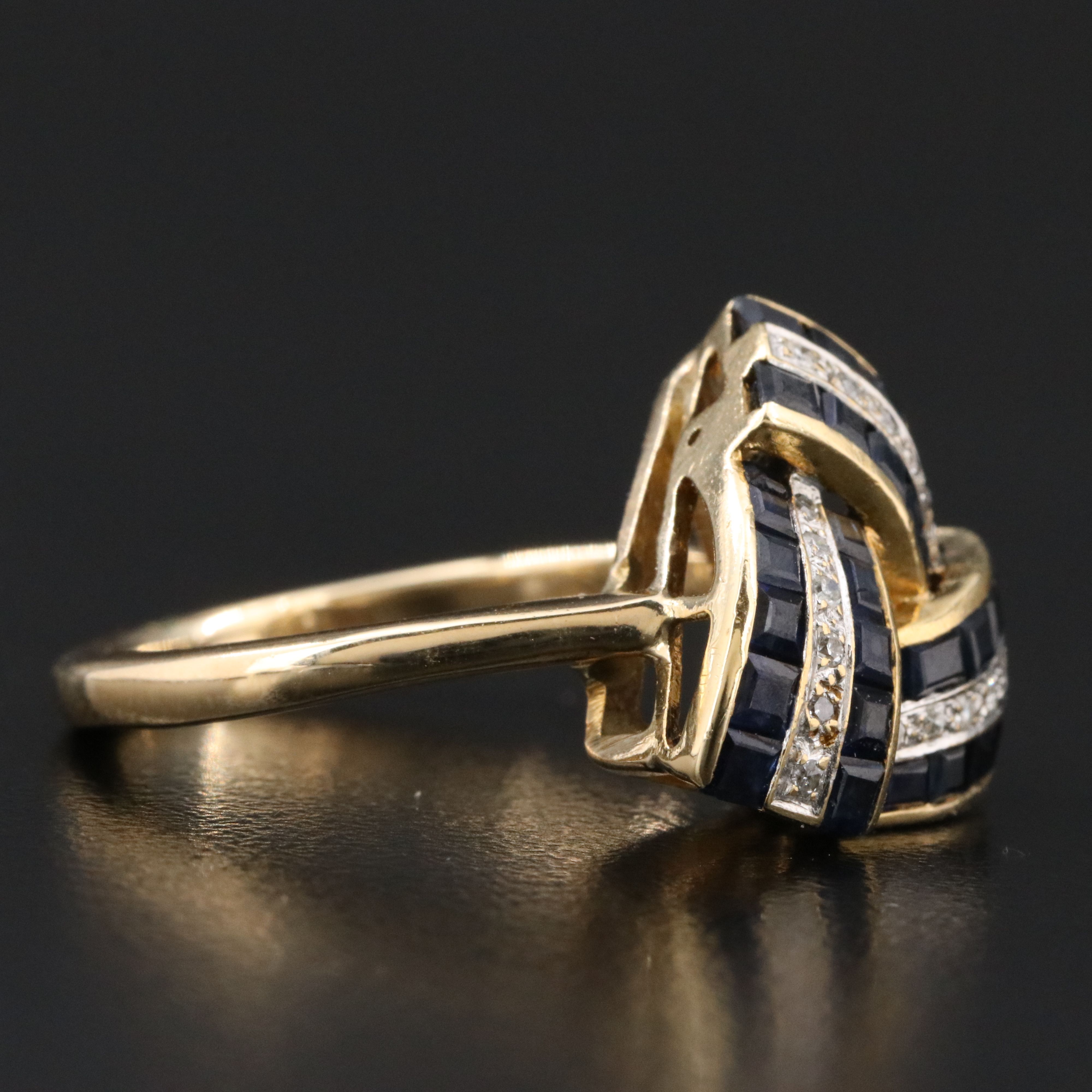 14K Sapphire and Diamond Ring