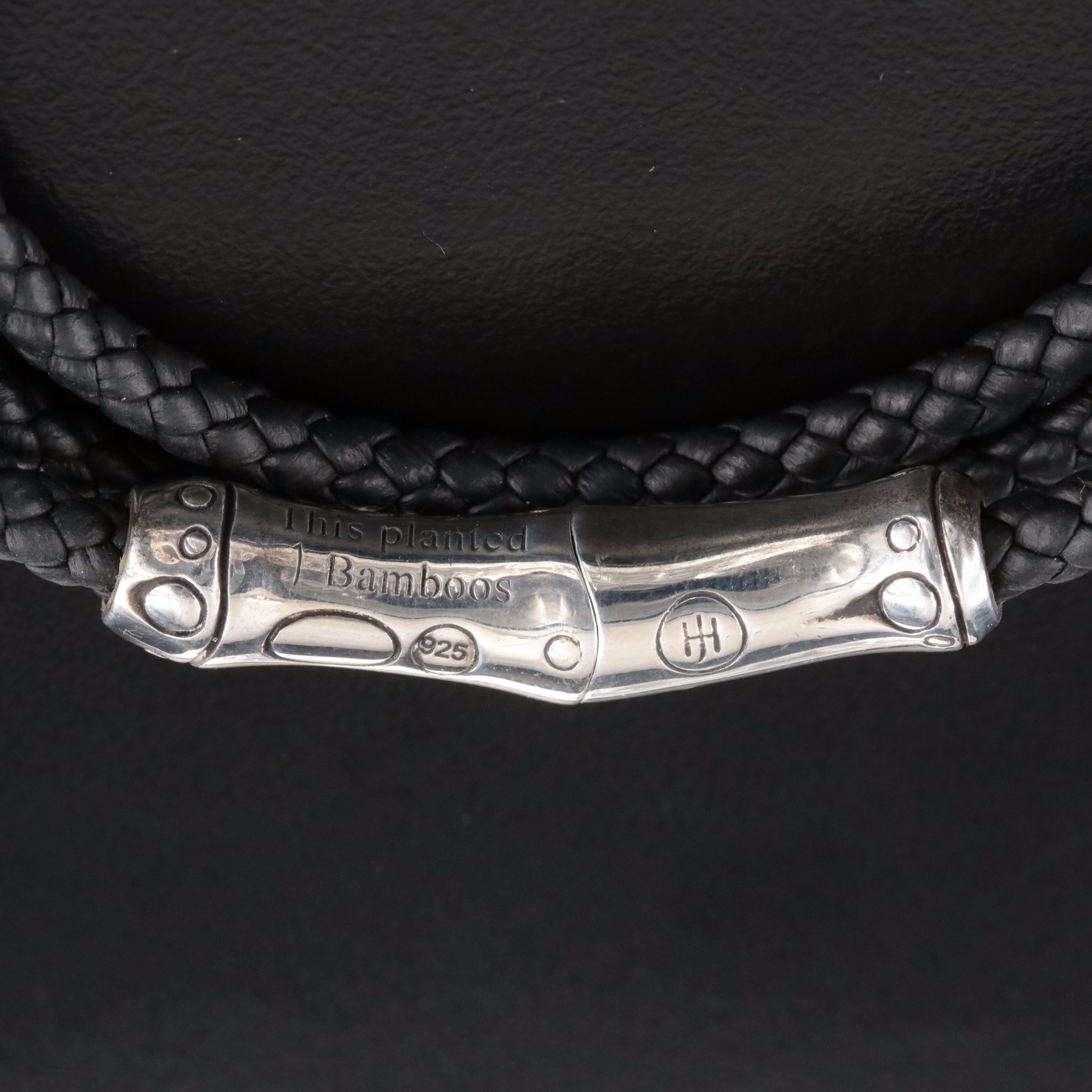 John Hardy Bamboo Sterling Triple Wrap Leather Bracelet