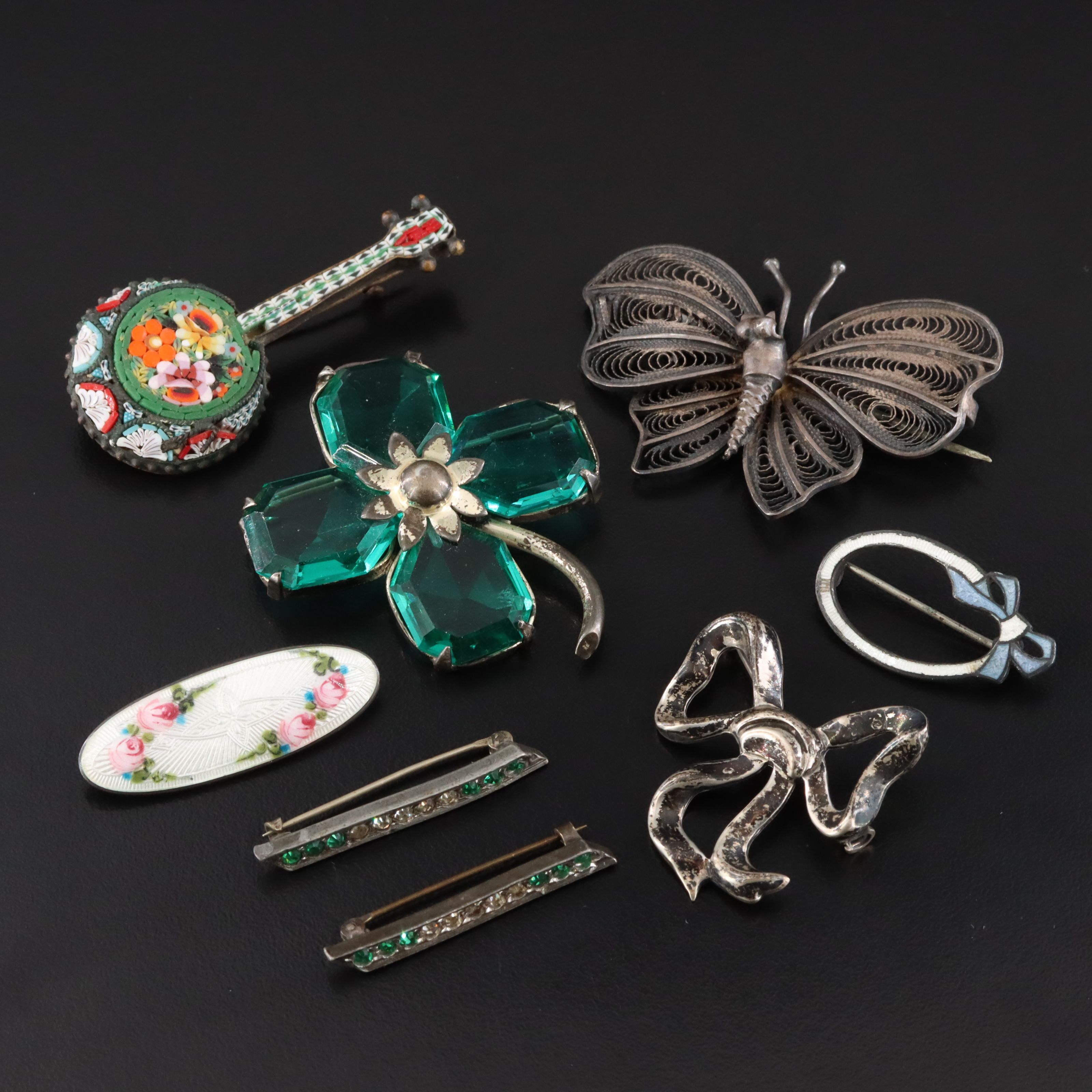 Sterling, Filigree and Guilloché Featured in Vintage Jewelry Collection