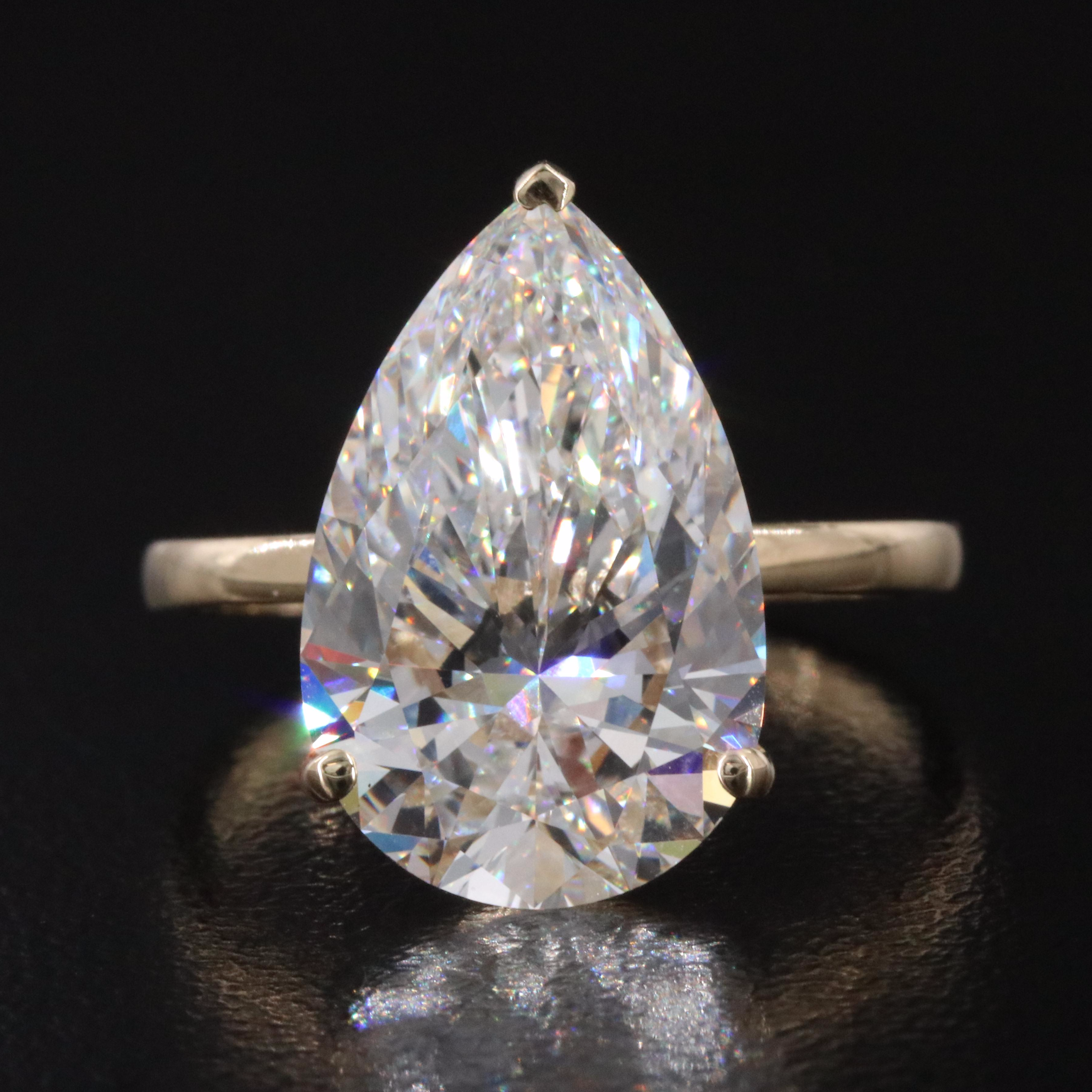 18K 7.63 CT Lab Grown Diamond Solitaire Ring with IGI Report