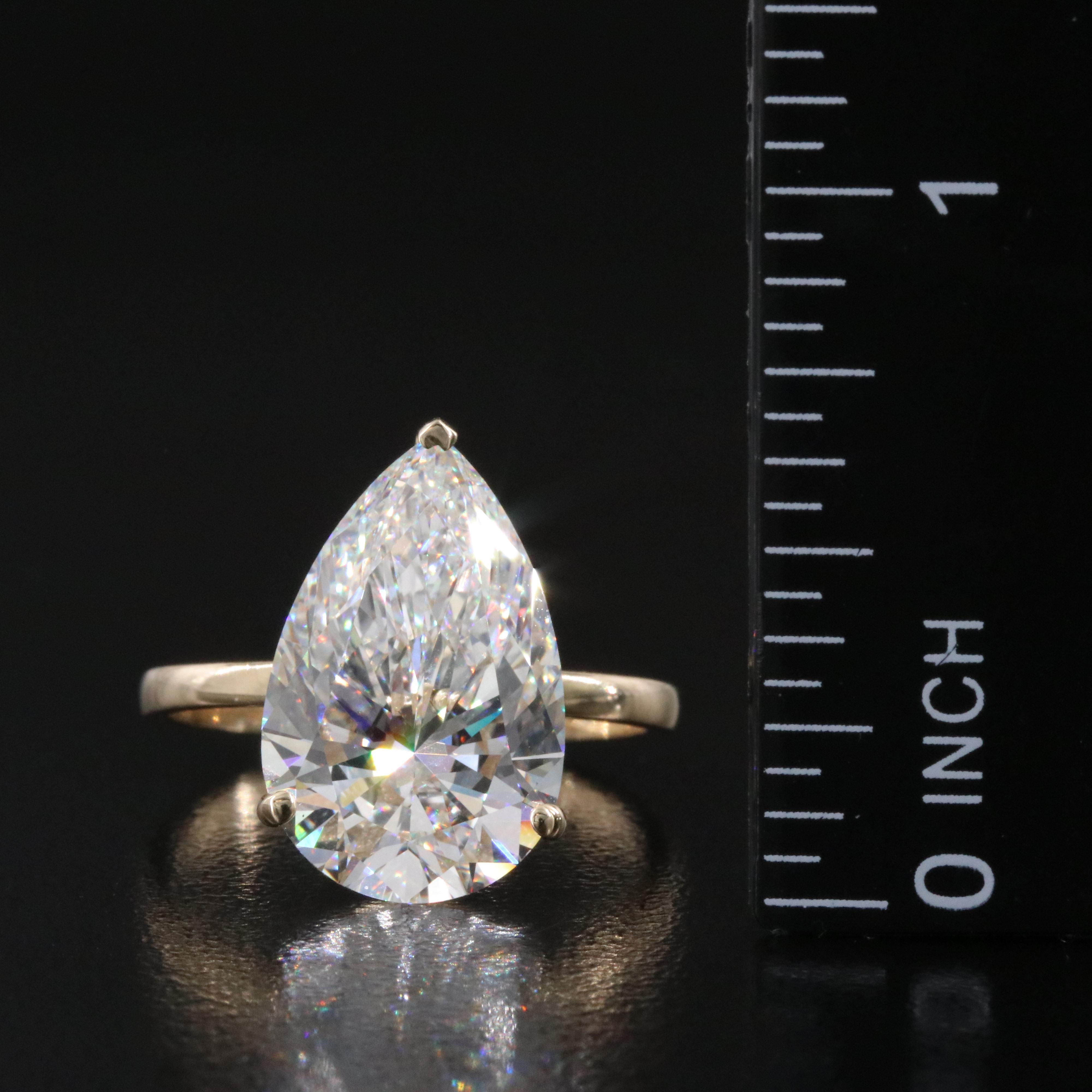 18K 7.63 CT Lab Grown Diamond Solitaire Ring with IGI Report
