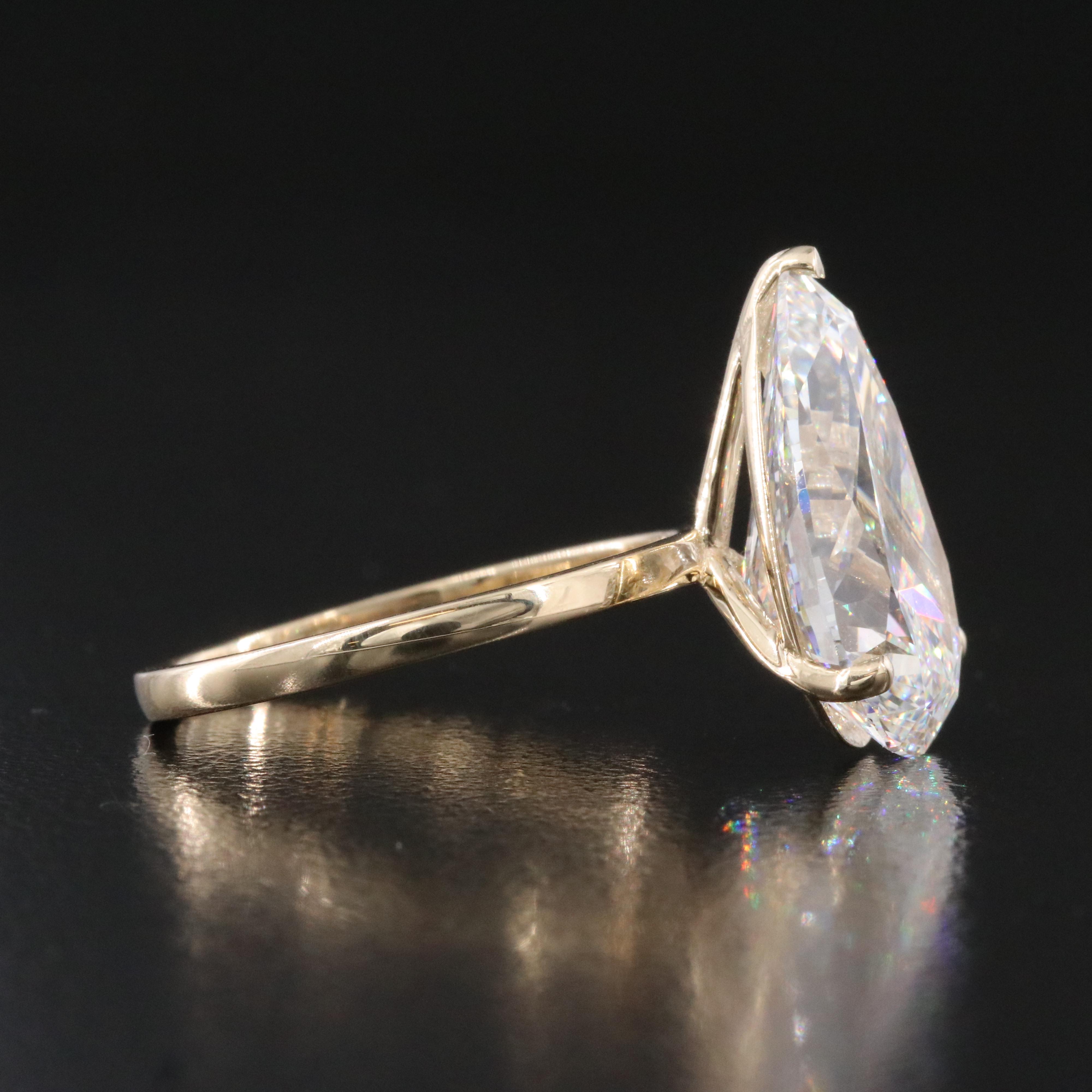 18K 7.63 CT Lab Grown Diamond Solitaire Ring with IGI Report