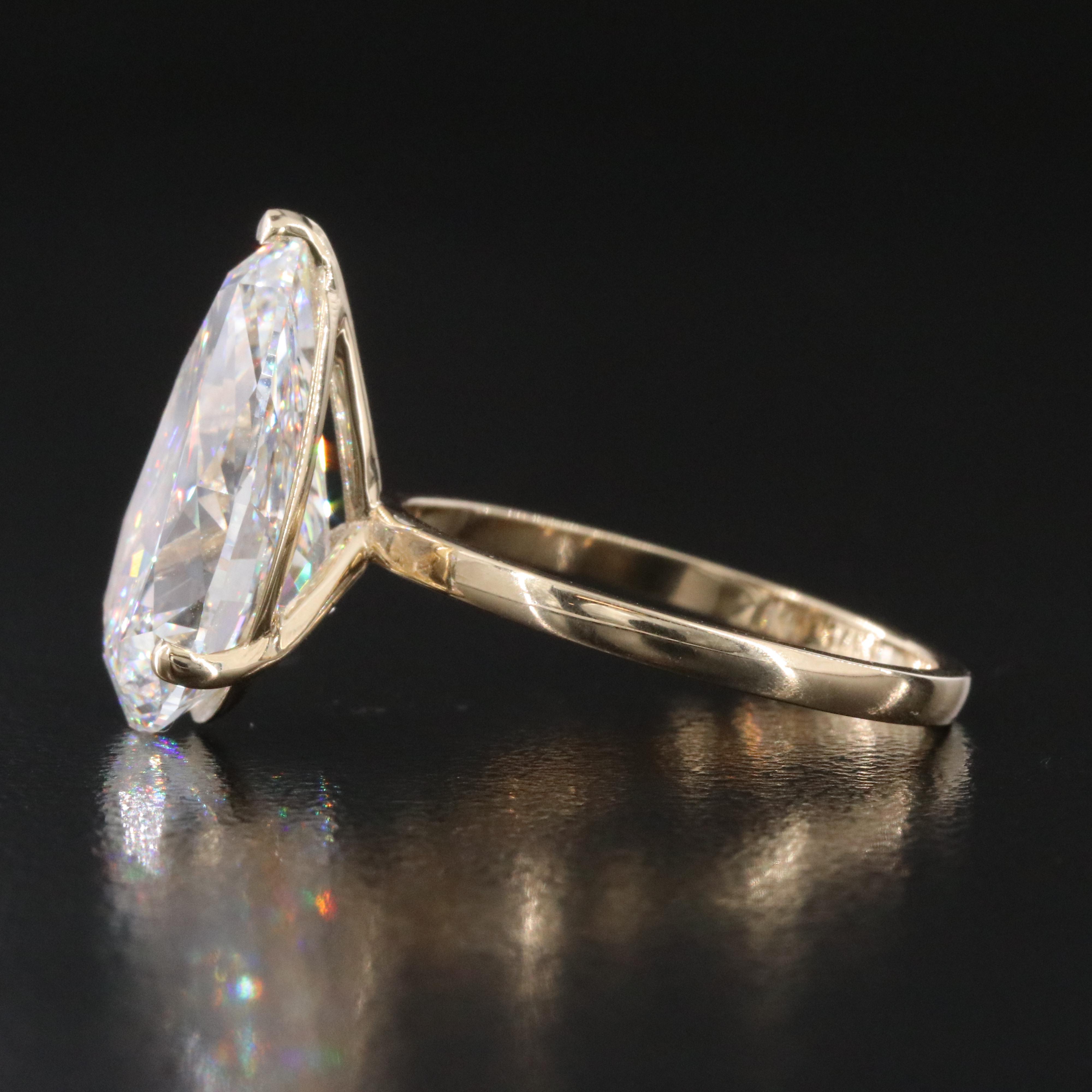 18K 7.63 CT Lab Grown Diamond Solitaire Ring with IGI Report