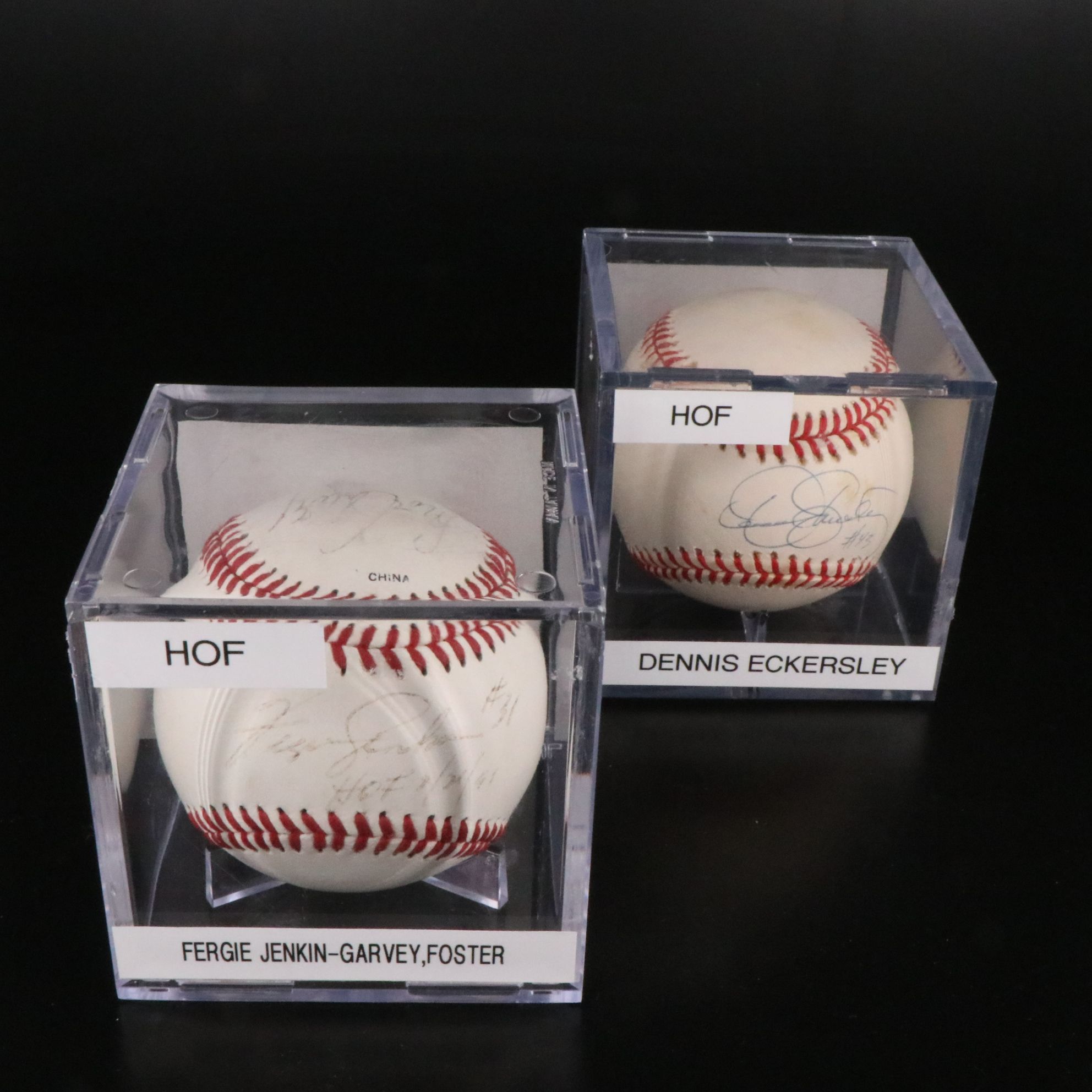 Dennis Eckersley, Fergie Jenkins, Steve Garvey, & George Foster Signed Baseballs