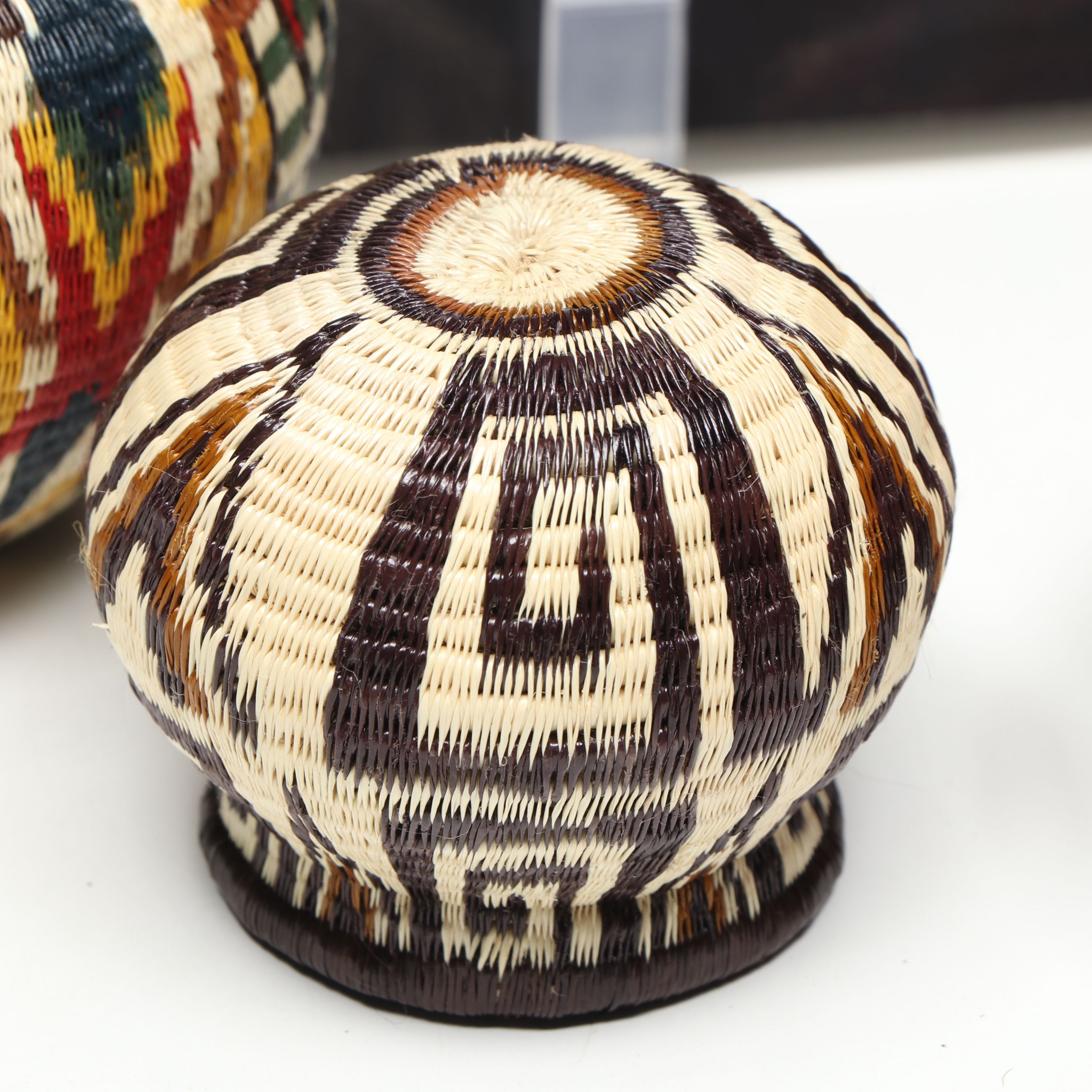 Panamanian Emberá-Wounaan Chunga Fiber with Butterfly Motif and Other Baskets