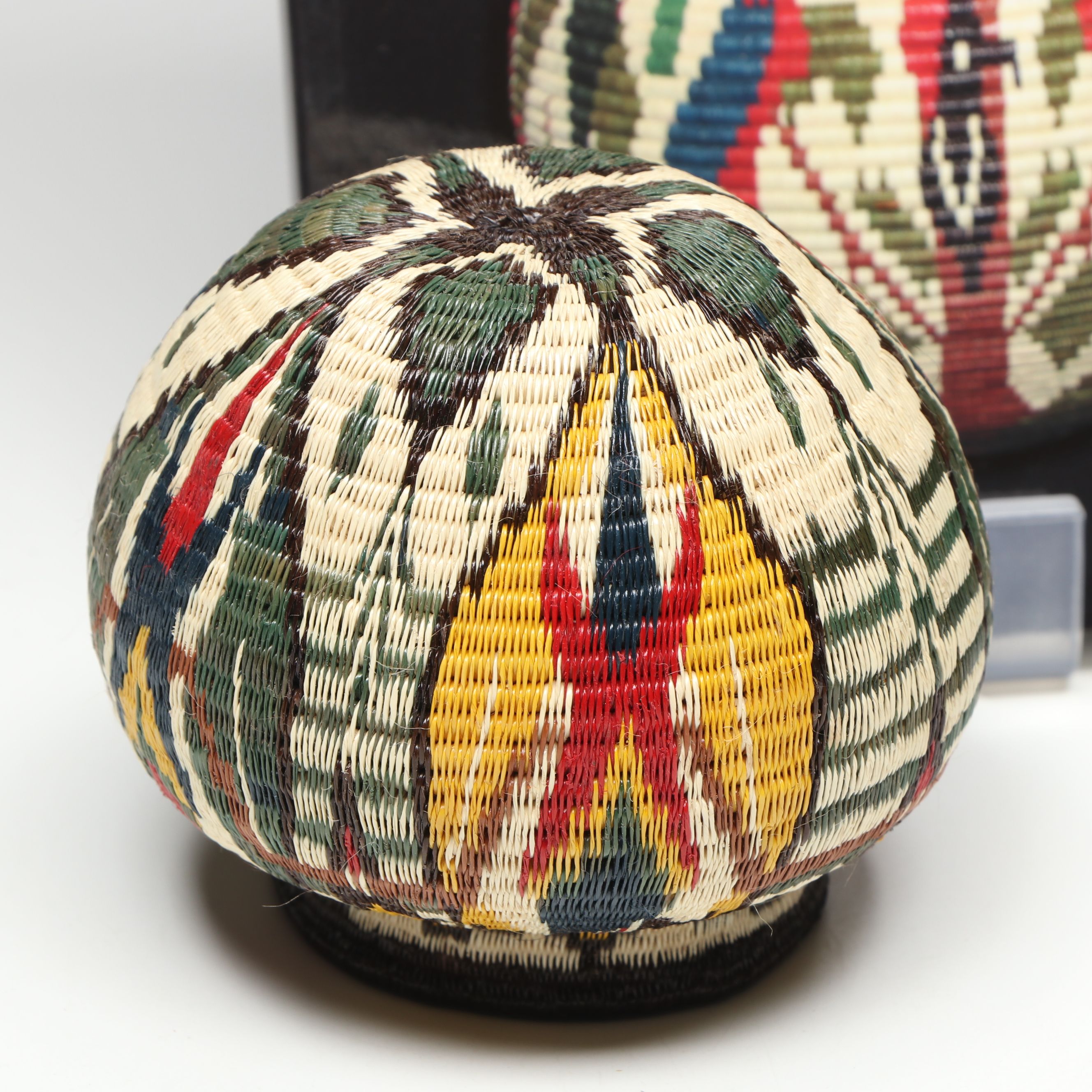 Panamanian Emberá-Wounaan Chunga Fiber with Butterfly Motif and Other Baskets