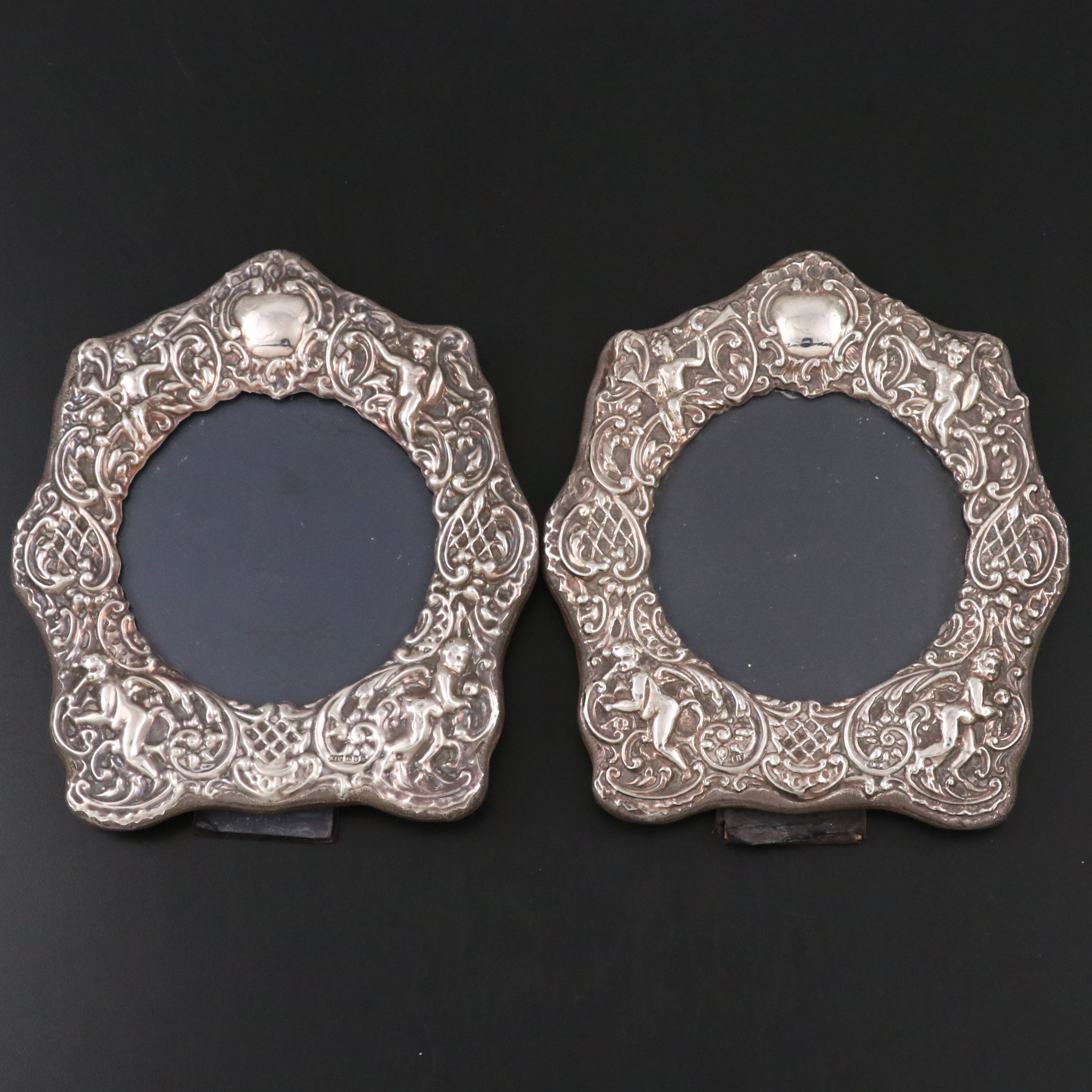 Pair of Keyford Frames Ltd English Sterling Silver Picture Frames, 1991