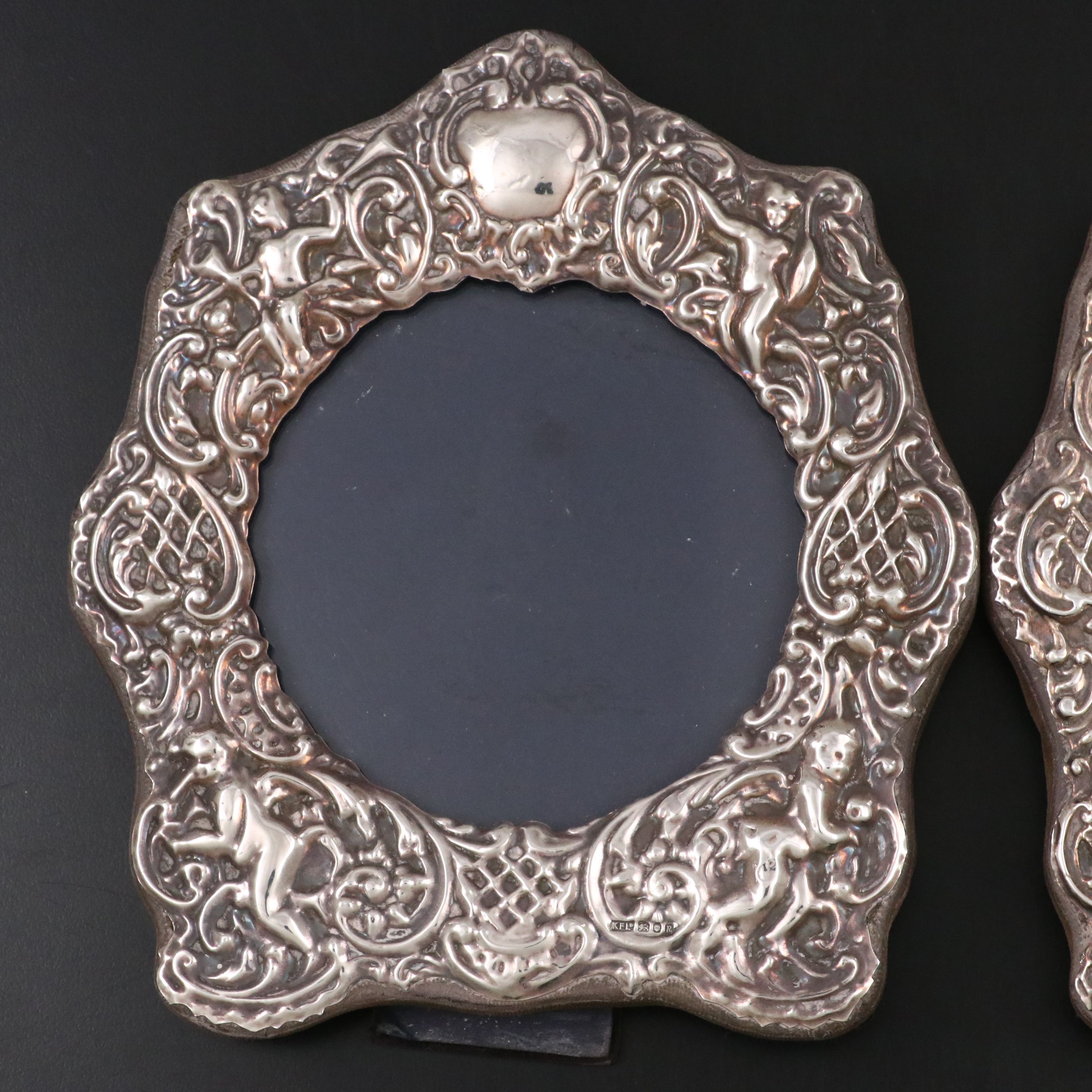 Pair of Keyford Frames Ltd English Sterling Silver Picture Frames, 1991