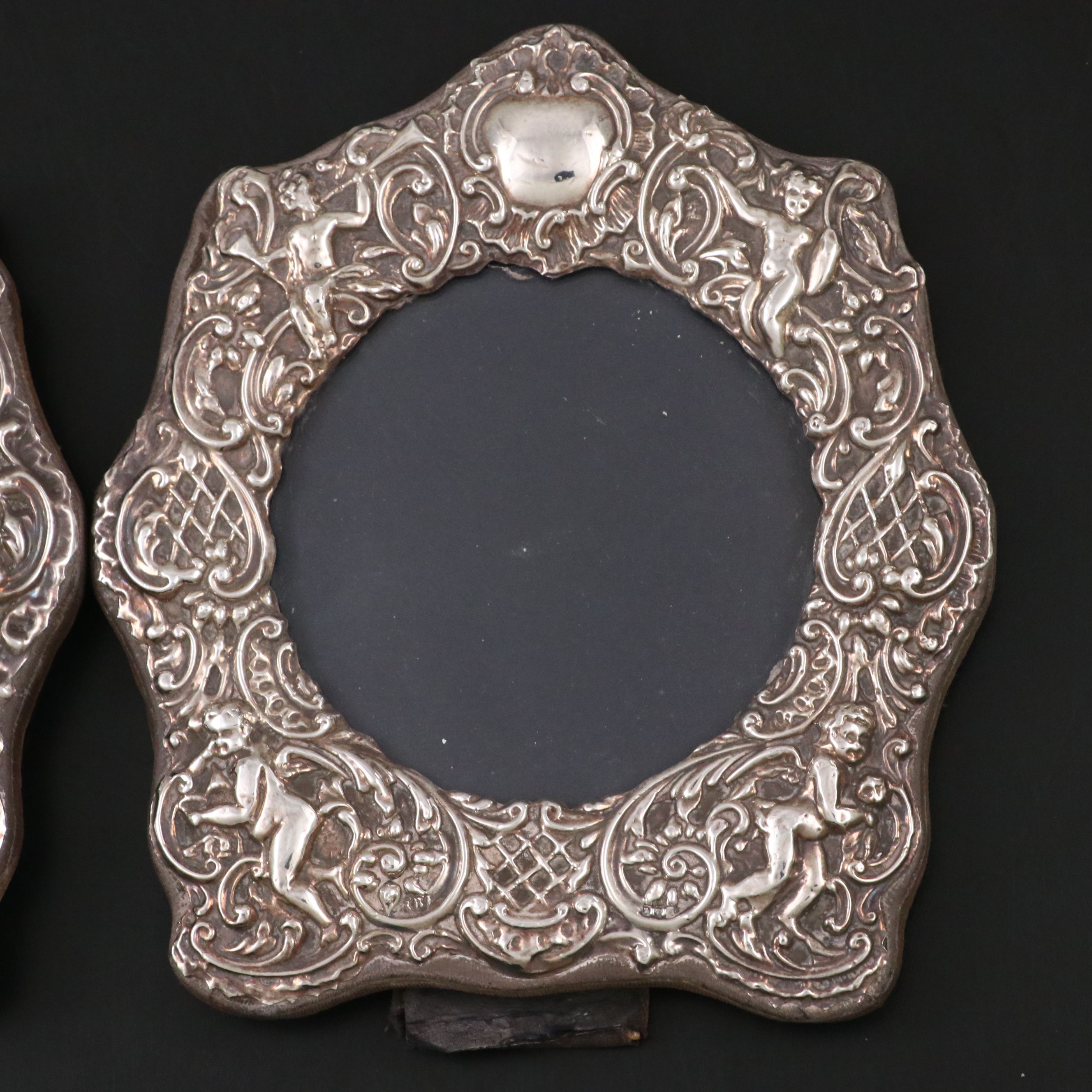 Pair of Keyford Frames Ltd English Sterling Silver Picture Frames, 1991