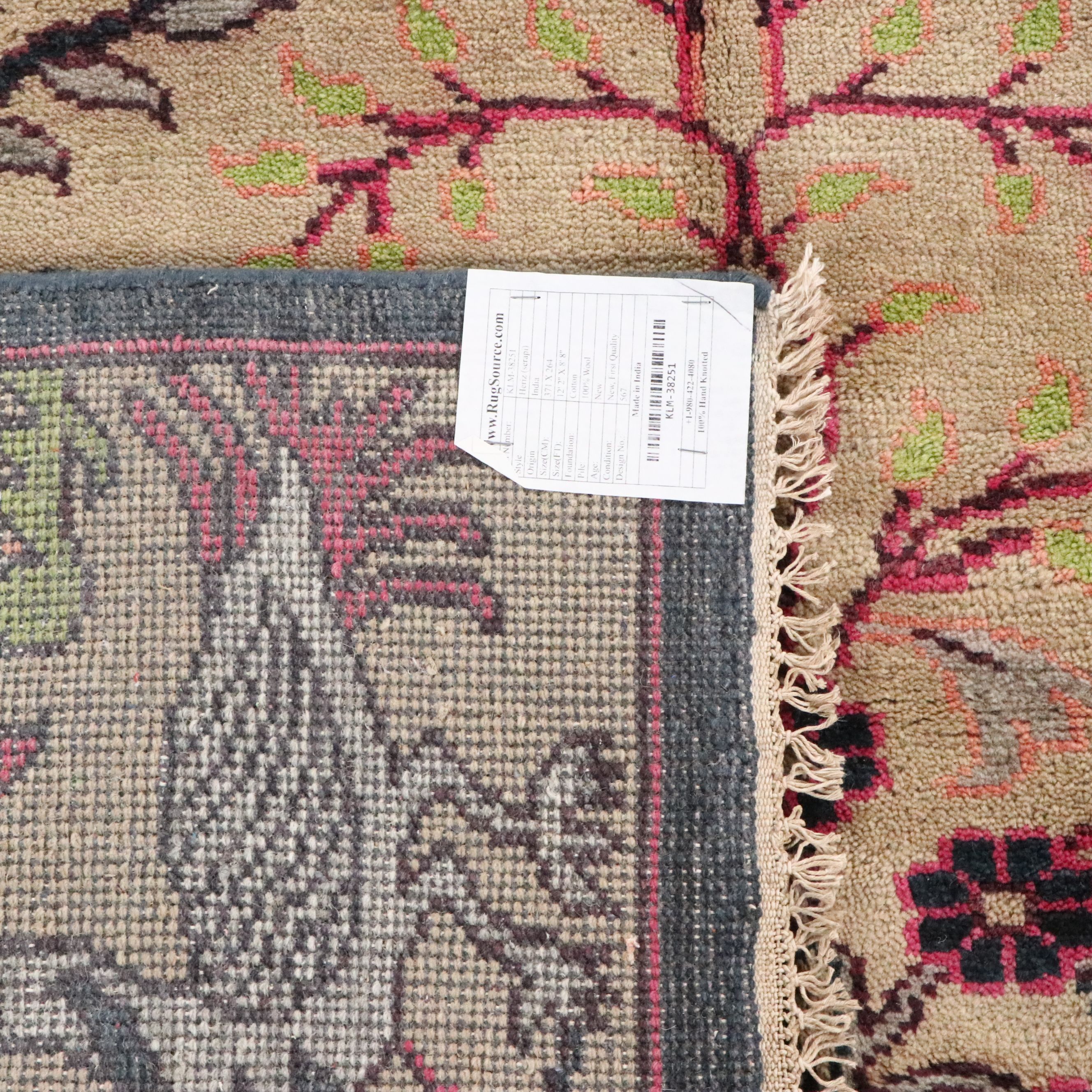 8'9 x 12'3 Hand-Knotted Indian Ziegler Style Area Rug