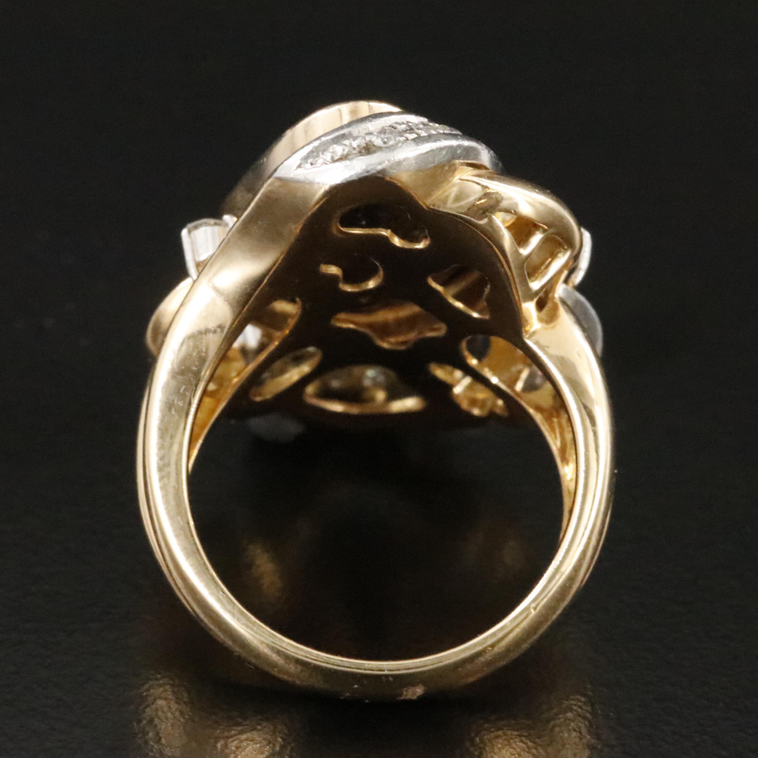 18K Boulder Opal and Diamond Ring with Platinum Accents