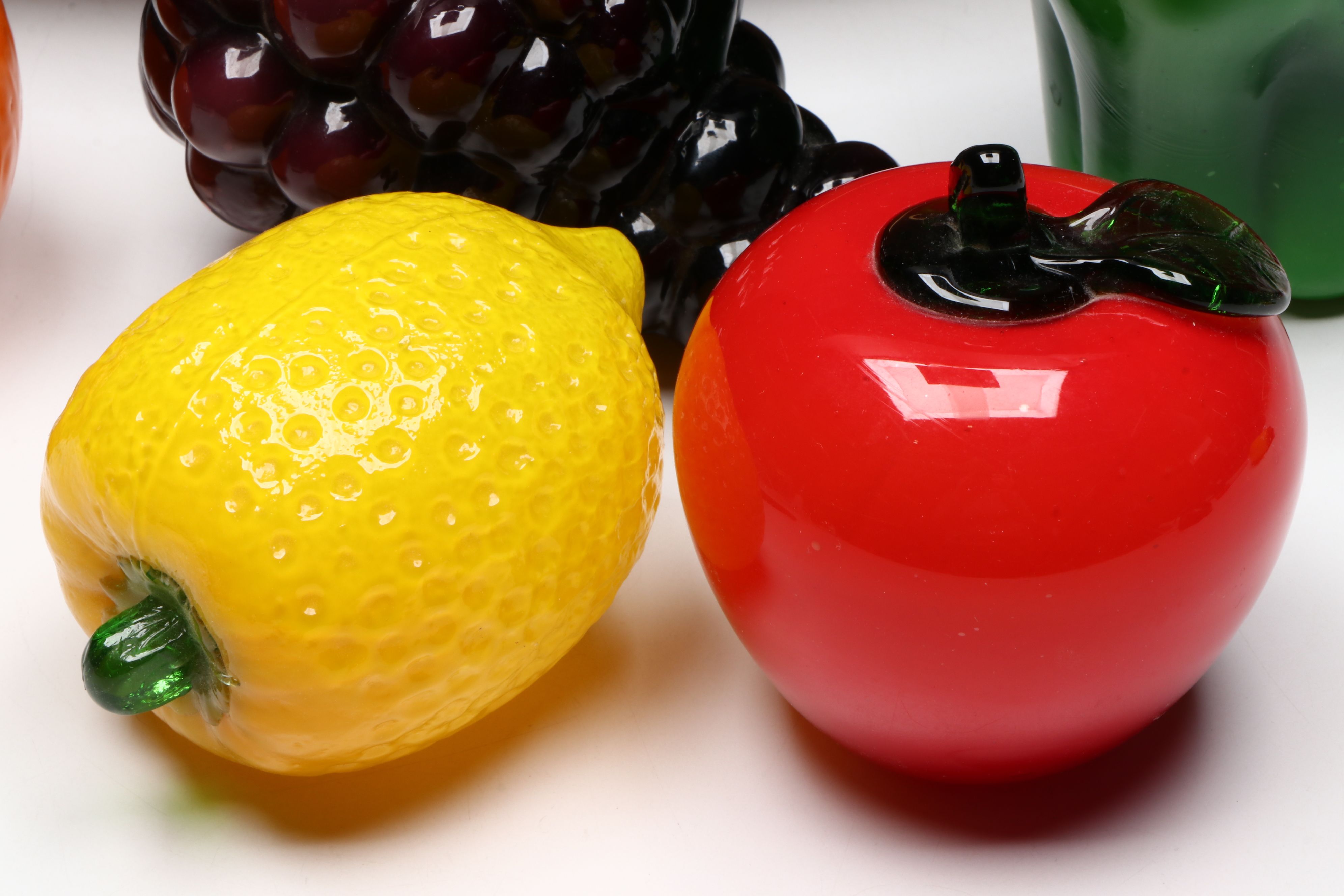 American Glass Bowl and Glass Fruit with Green Pepper