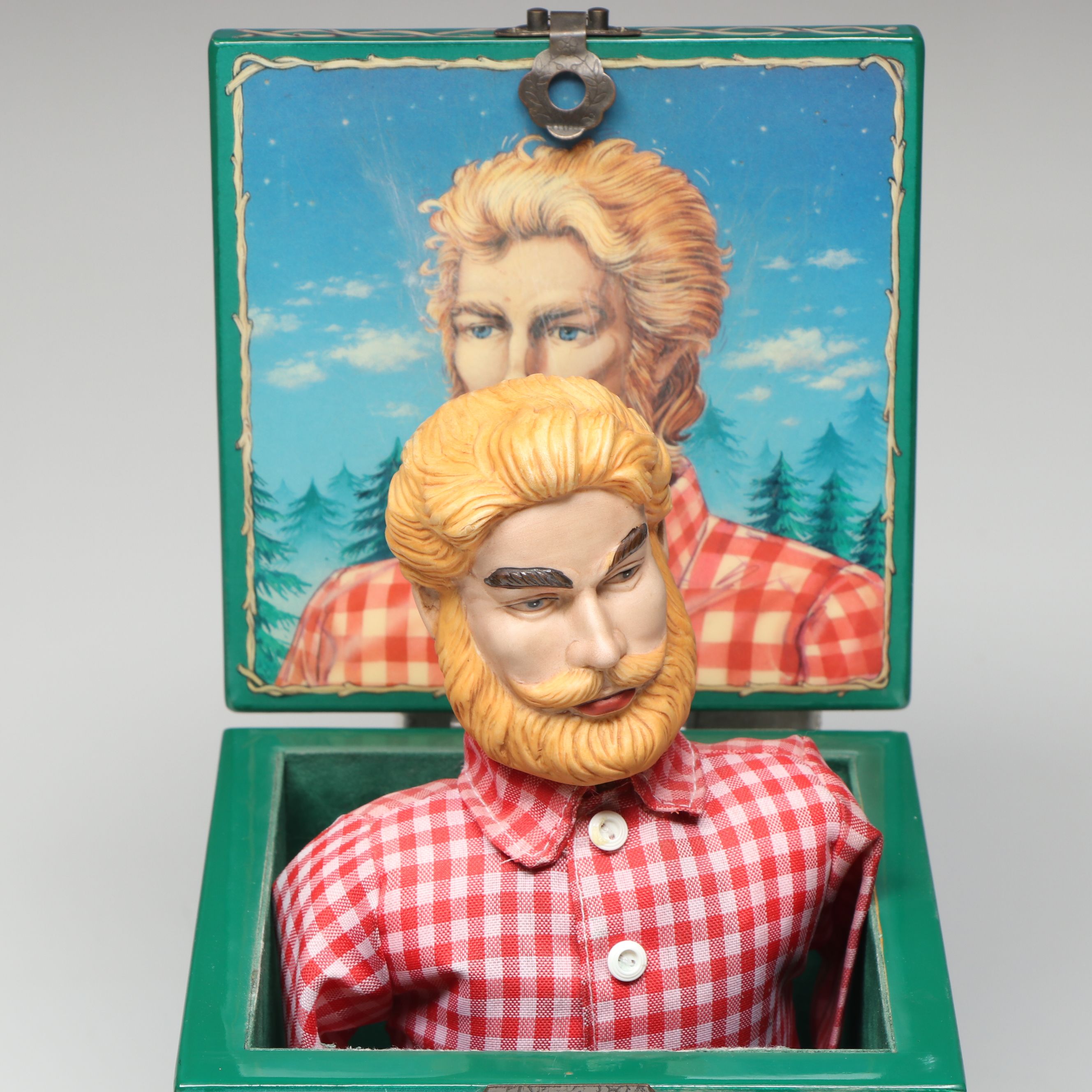 Vintage "Monarch of the Midway" and "Paul Bunyan" Musical Jack-in-the-Box