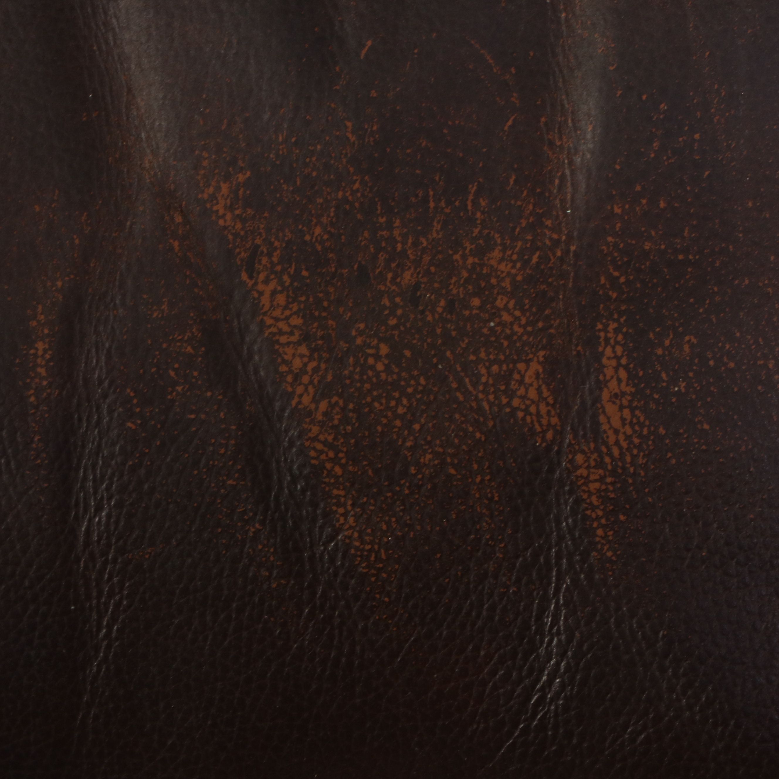 Contemporary Overstuffed Brown Bonded Leather Recliner Chair and Ottoman