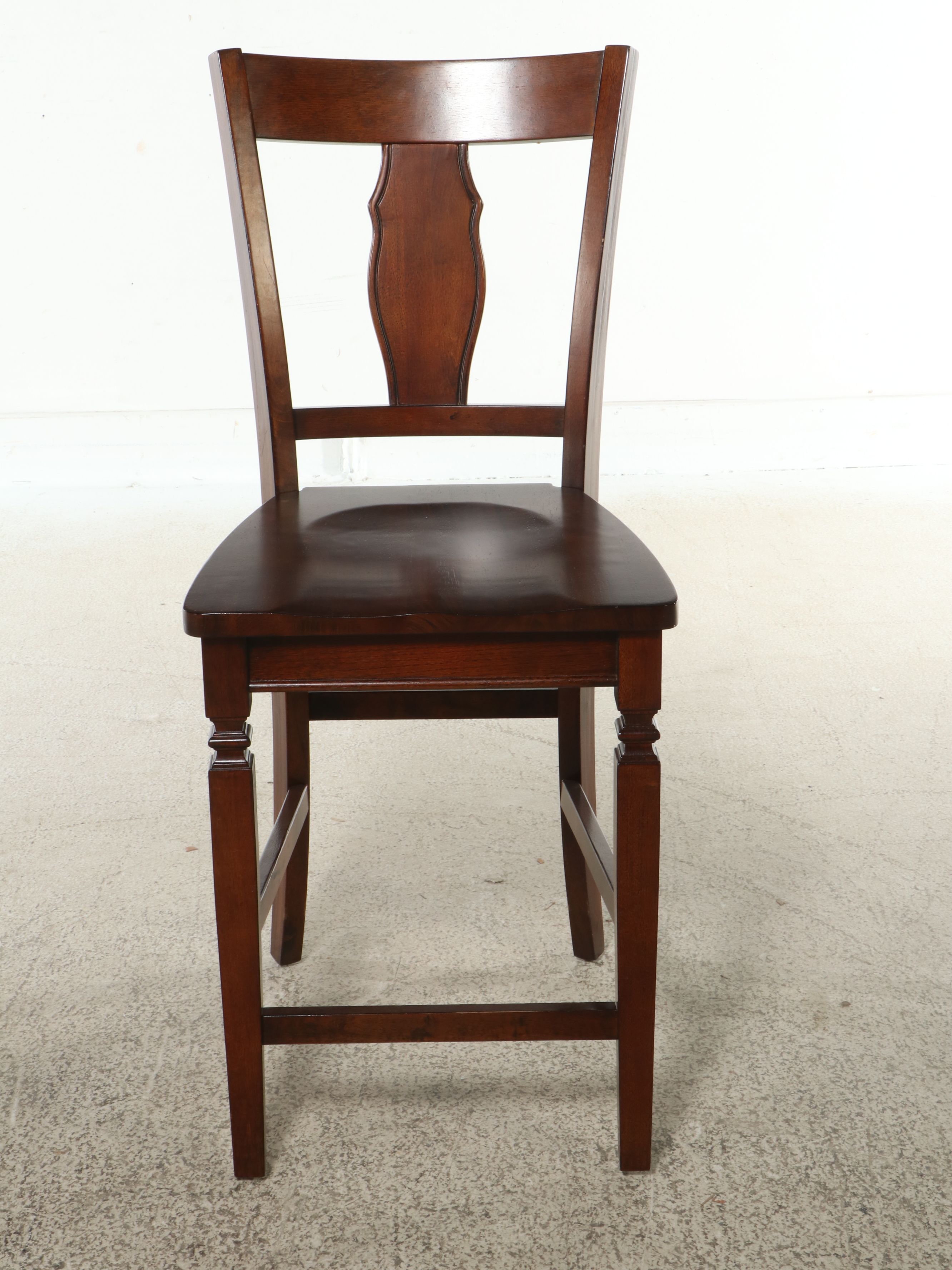 Nine-Piece Contemporary Federal Style Walnut Finish High Top Dining Set