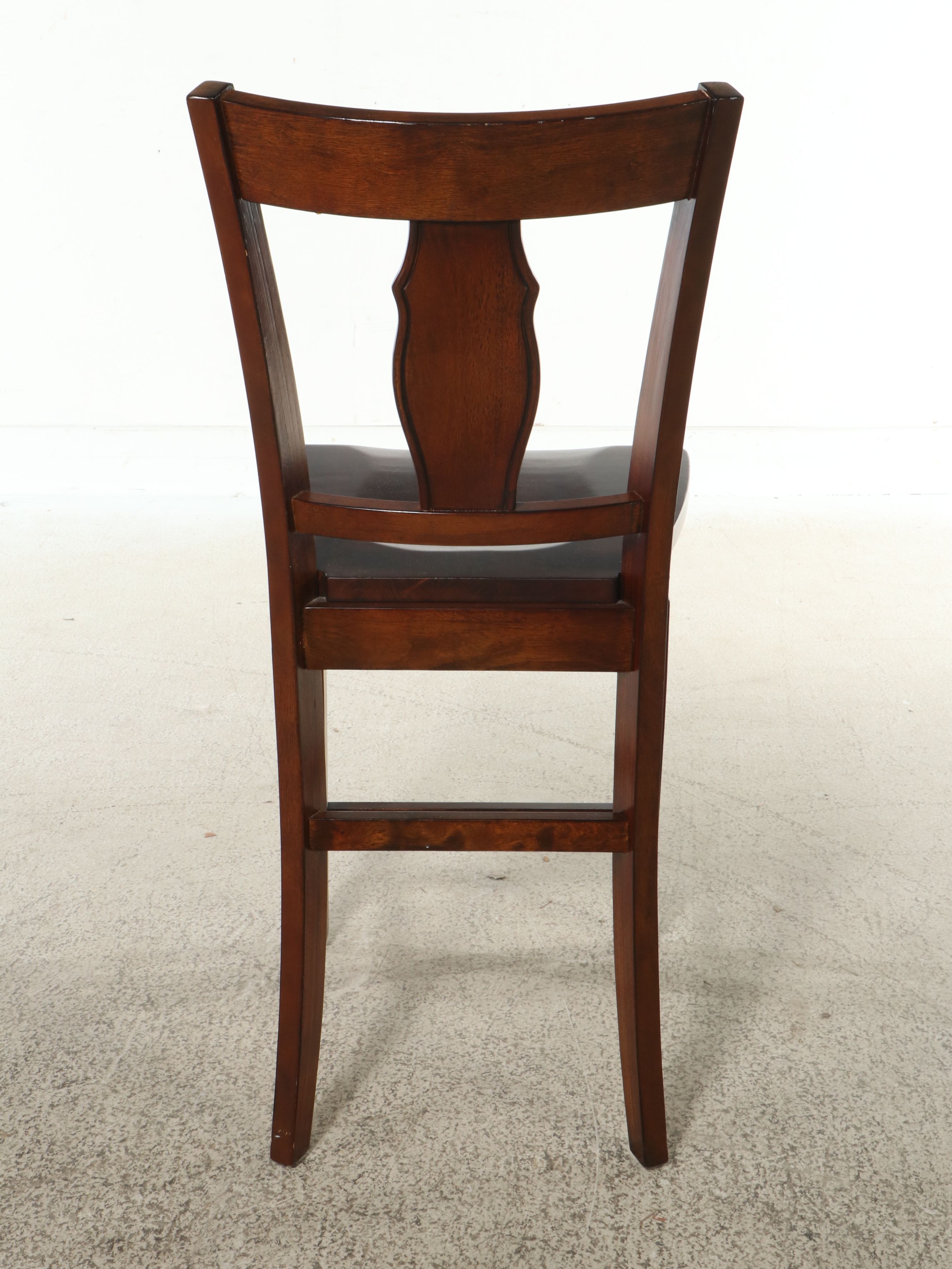 Nine-Piece Contemporary Federal Style Walnut Finish High Top Dining Set