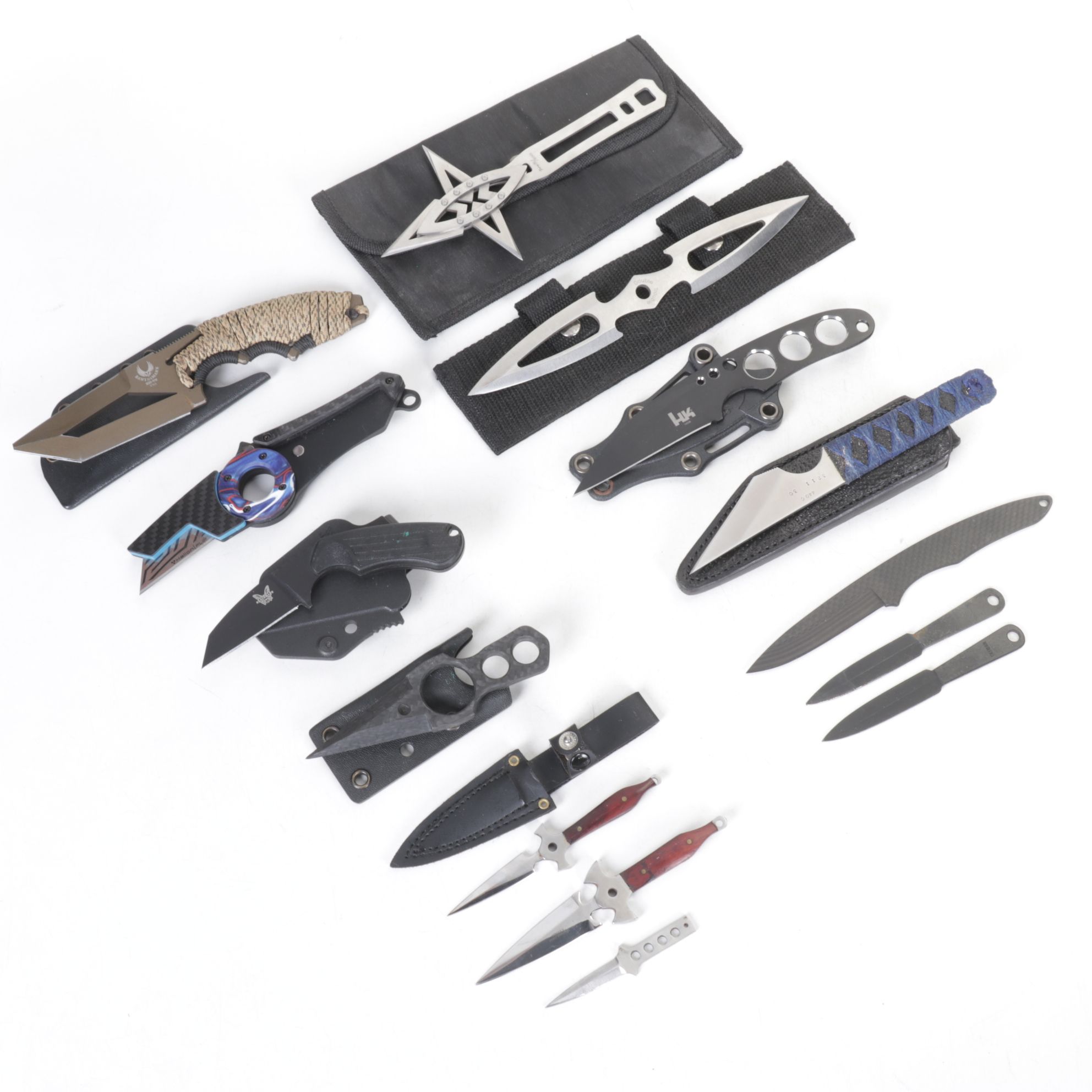 Throwing Star, Two Bladed Throwing Knife, and Other Small Knives