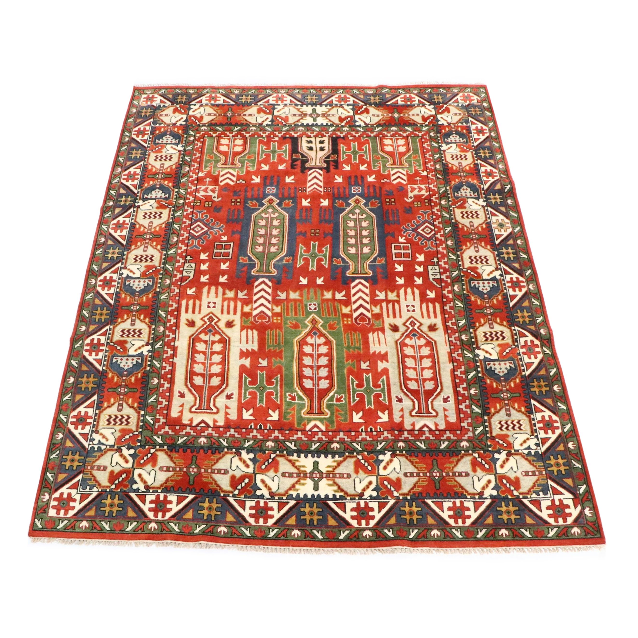 8'11 x 12'3 Hand-Knotted Indo-Persian Heriz Serapi Style Style Room-Sized Rug