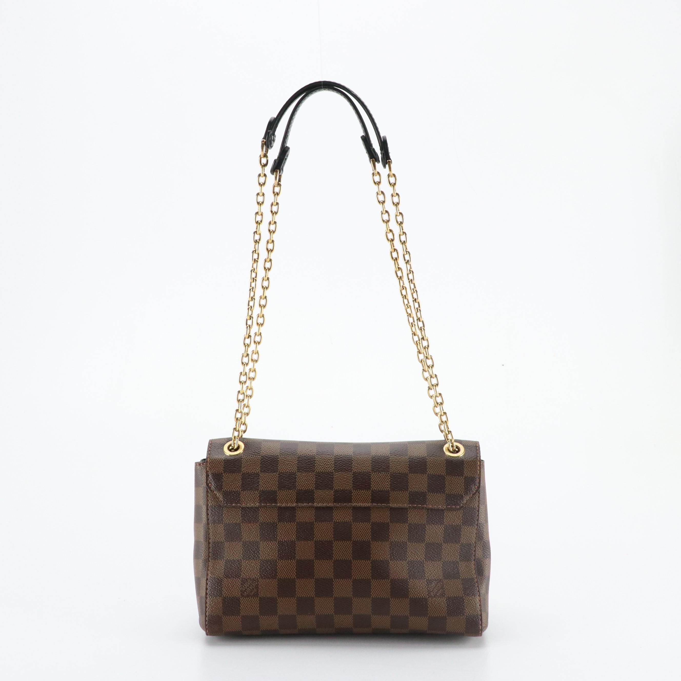 Louis Vuitton Vavin PM Chain Strap Bag in Damier Ebene Canvas & Calfskin Leather