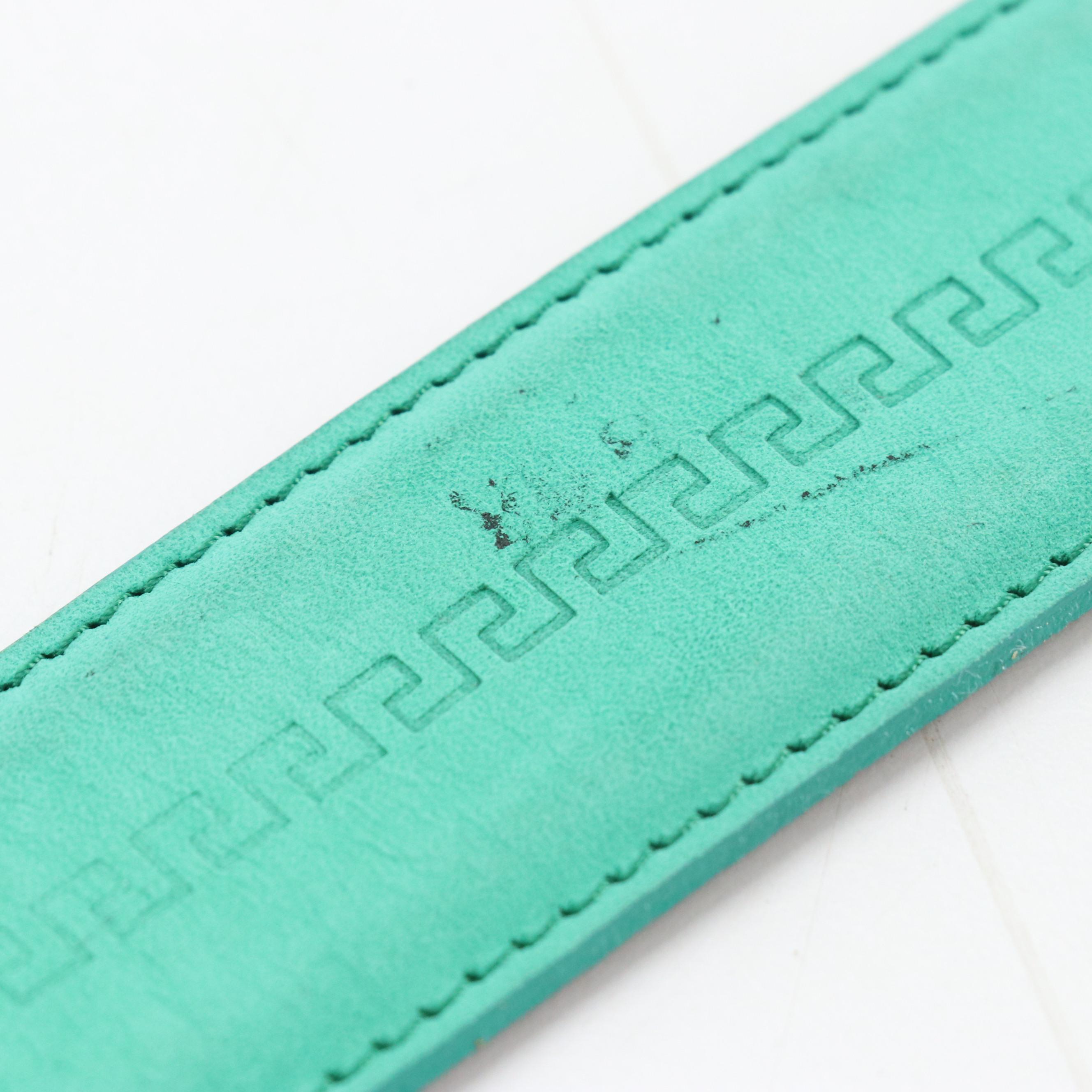 Versace Classic V2 Suede Belt with Floral Encrusted Buckle