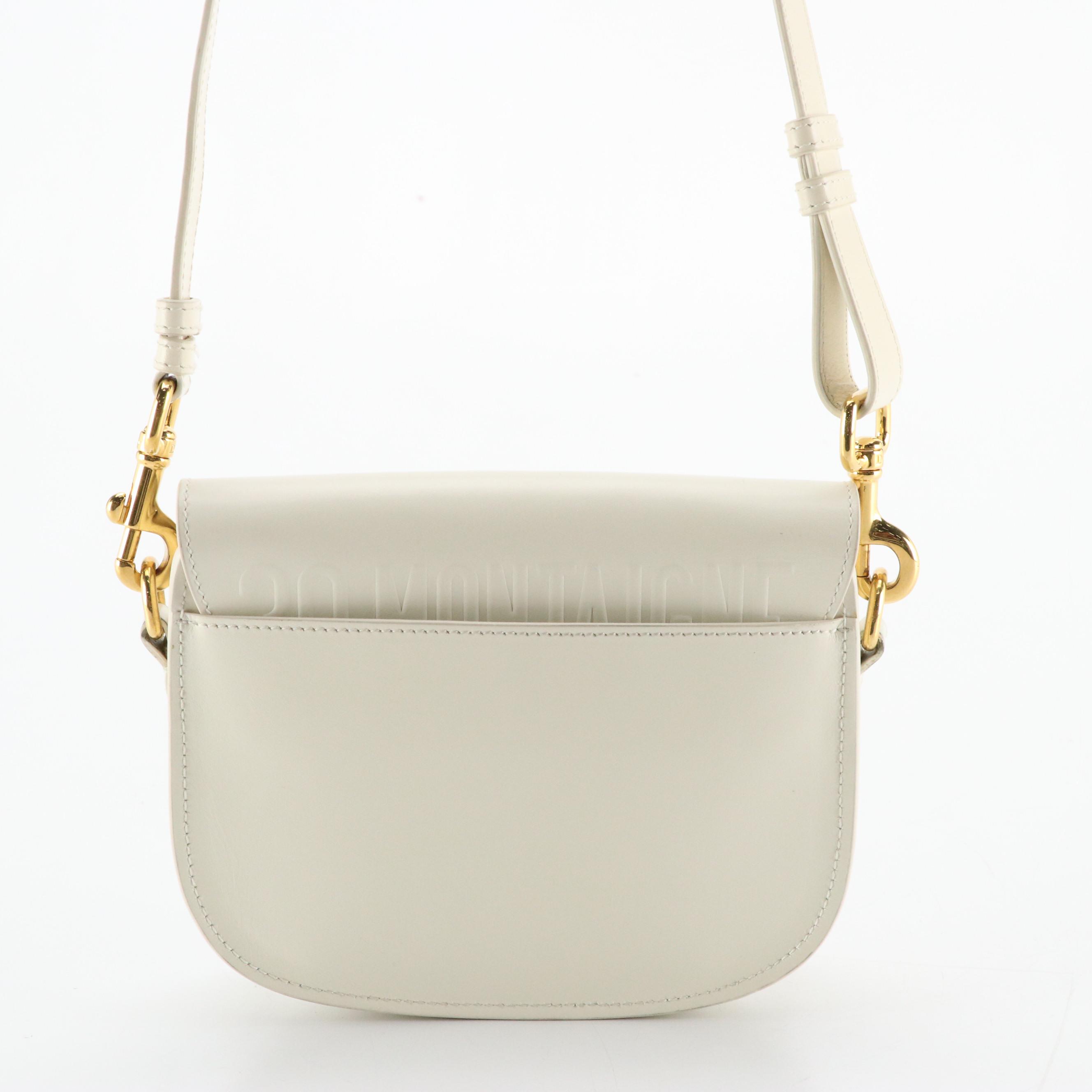 Christian Dior Small Bobby Crossbody Bag in White Box Calf Leather